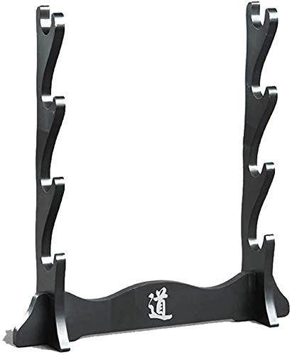 Premium 4-Tier Sword Stand Holder for Katana, Wakizashi & Samurai Swords - Japanese Martial Arts Weapon Display Rack - Perfect for Home Decor, Dojo Showcase & Taoism Sword Collections