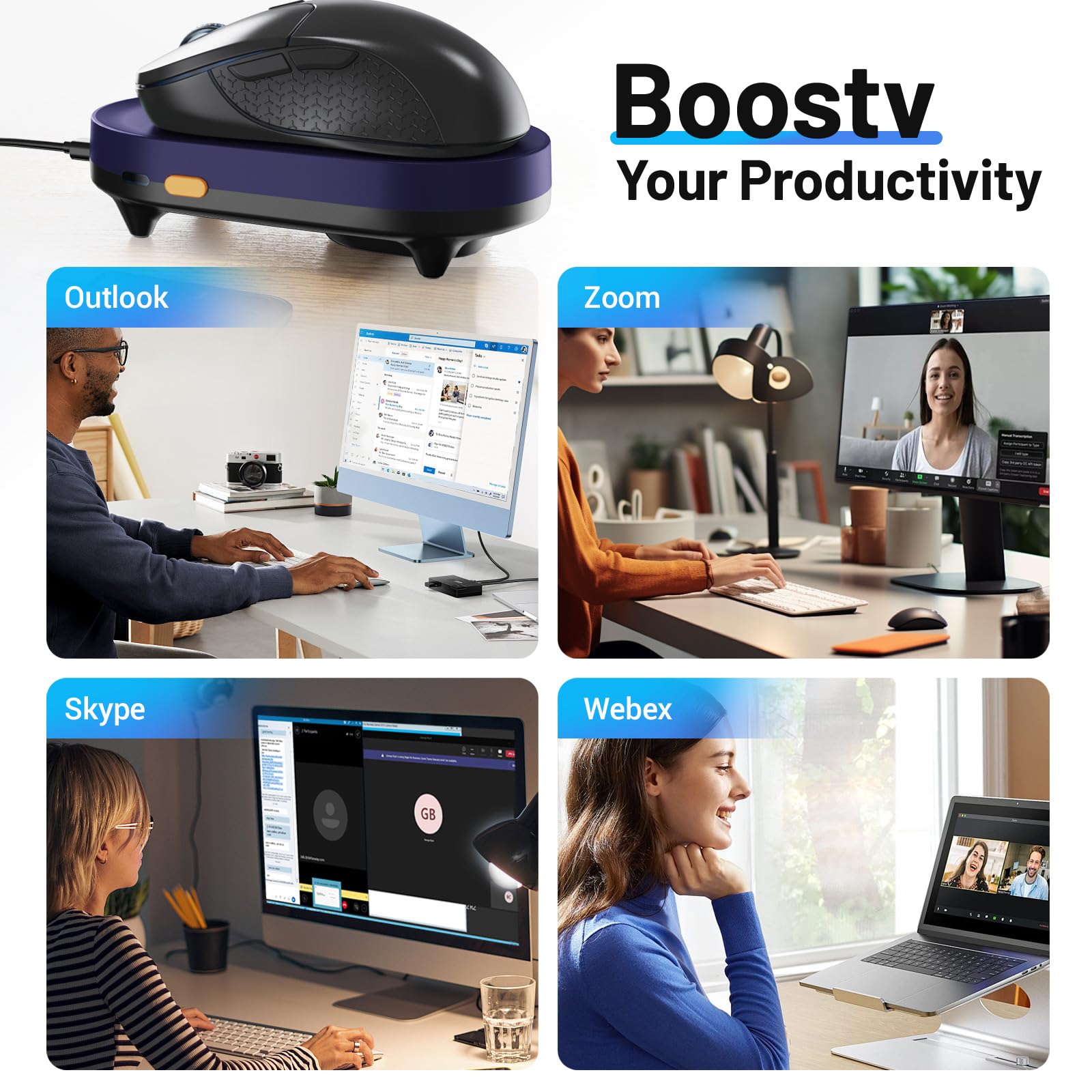 HONKID Undetectable Mouse Mover Jiggler with ON/Off Switch - USB Plug & Play - Simulates Physical Mouse Movement - Prevents Computer Sleep/Lock Screen (Purple) - Perfect for Remote Work, Online Meetings & Gaming
