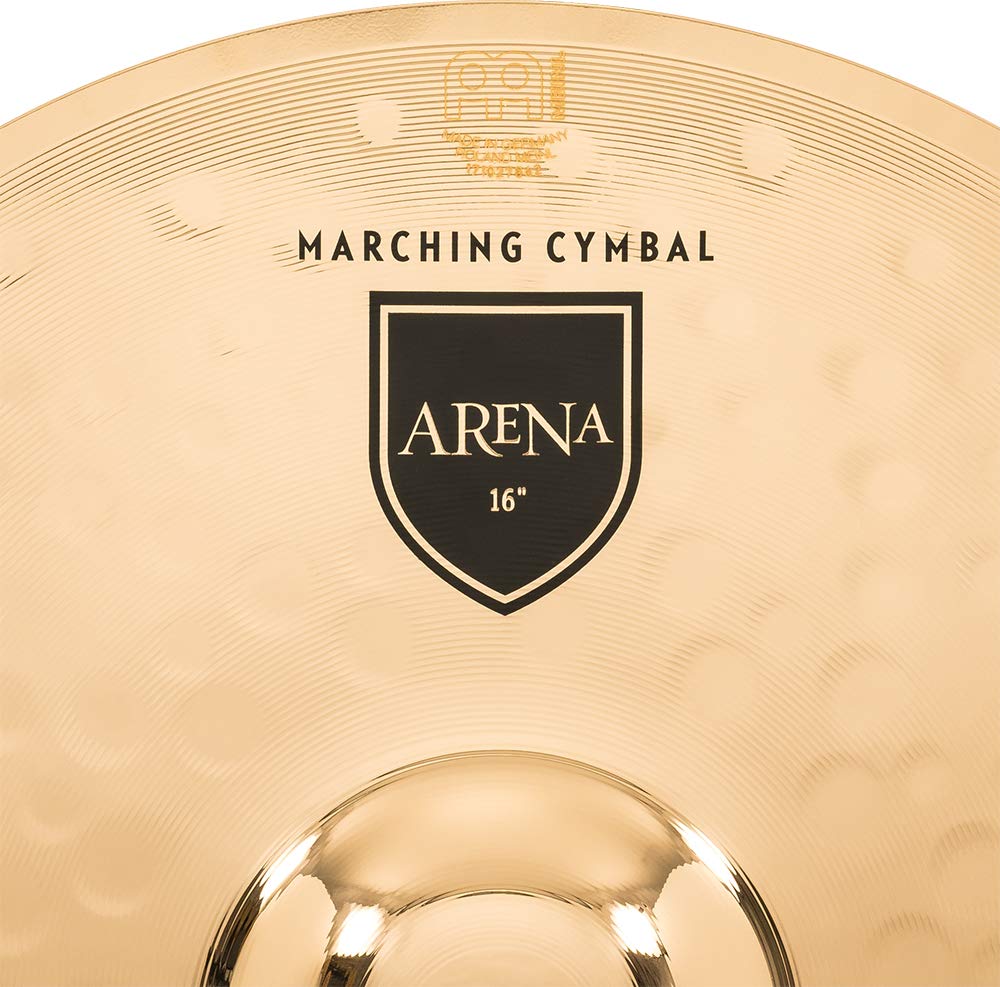 Meinl 16” Professional Arena Marching Cymbal Pair with Straps - Bronze Alloy Brilliant Finish - Made in Germany - 2-Year Warranty (MA-AR-16) - Perfect for Drum Corps, Marching Bands & Live Performances