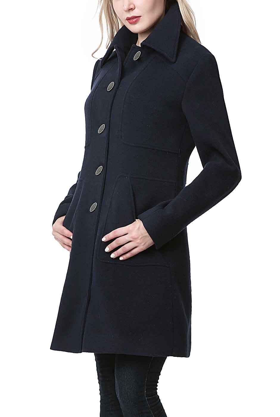 BGSD Women's Anna Wool Blend Walking Coat - Warm Winter Trench Coat for Outdoor Activities (Plus Size & Petite Available) | Perfect for Hiking, Traveling and Daily Commute