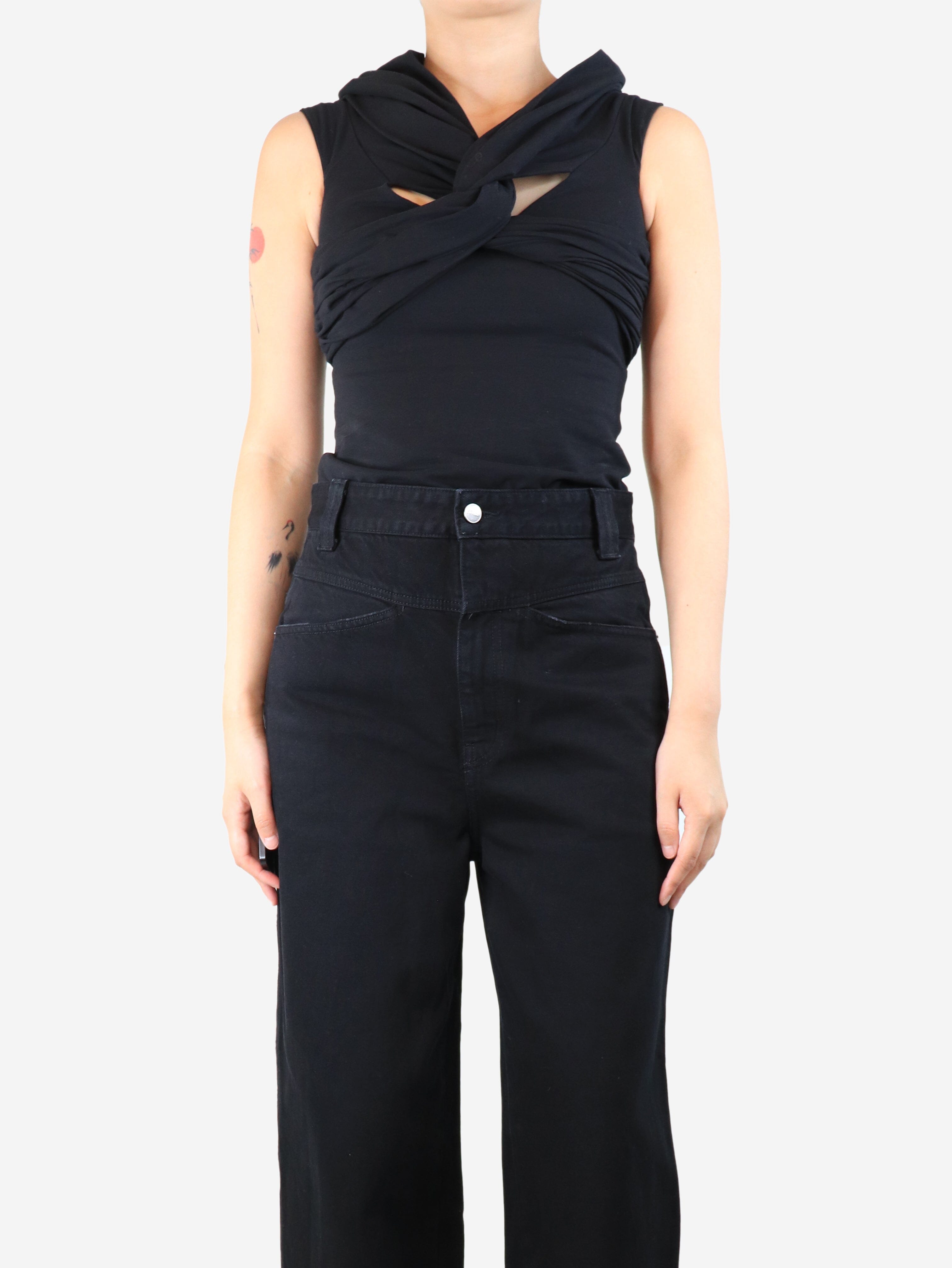Black Ruched Bodysuit for Women - Size M | Sexy & Stylish Tops for Night Out, Party, or Date Night
