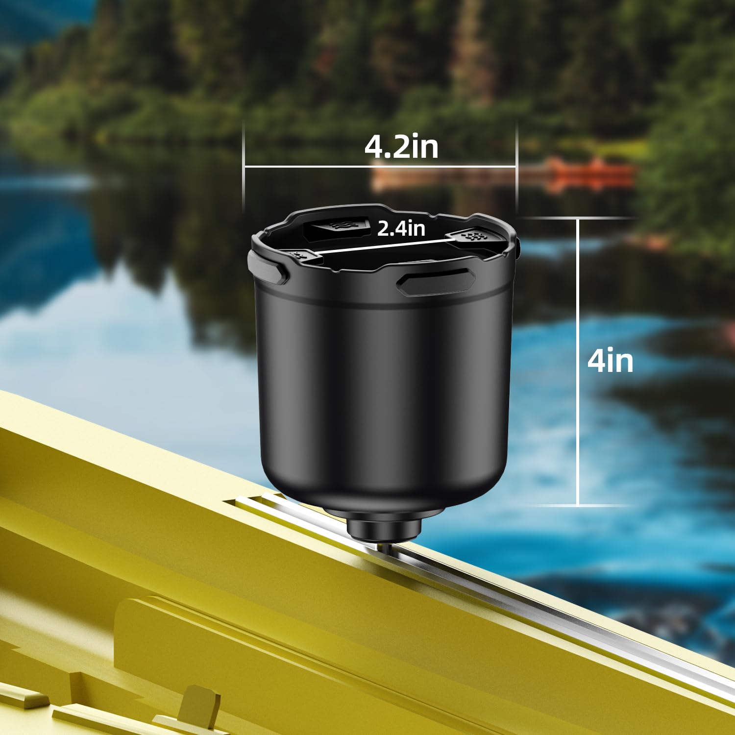 **Kayak Cup Holder with Rubber Tab - Multifunctional Drink & Phone Holder, Fishing Tool - Track Mount Installation - Durable Kayak Accessories for Fishing, Paddling & Outdoor Adventures**