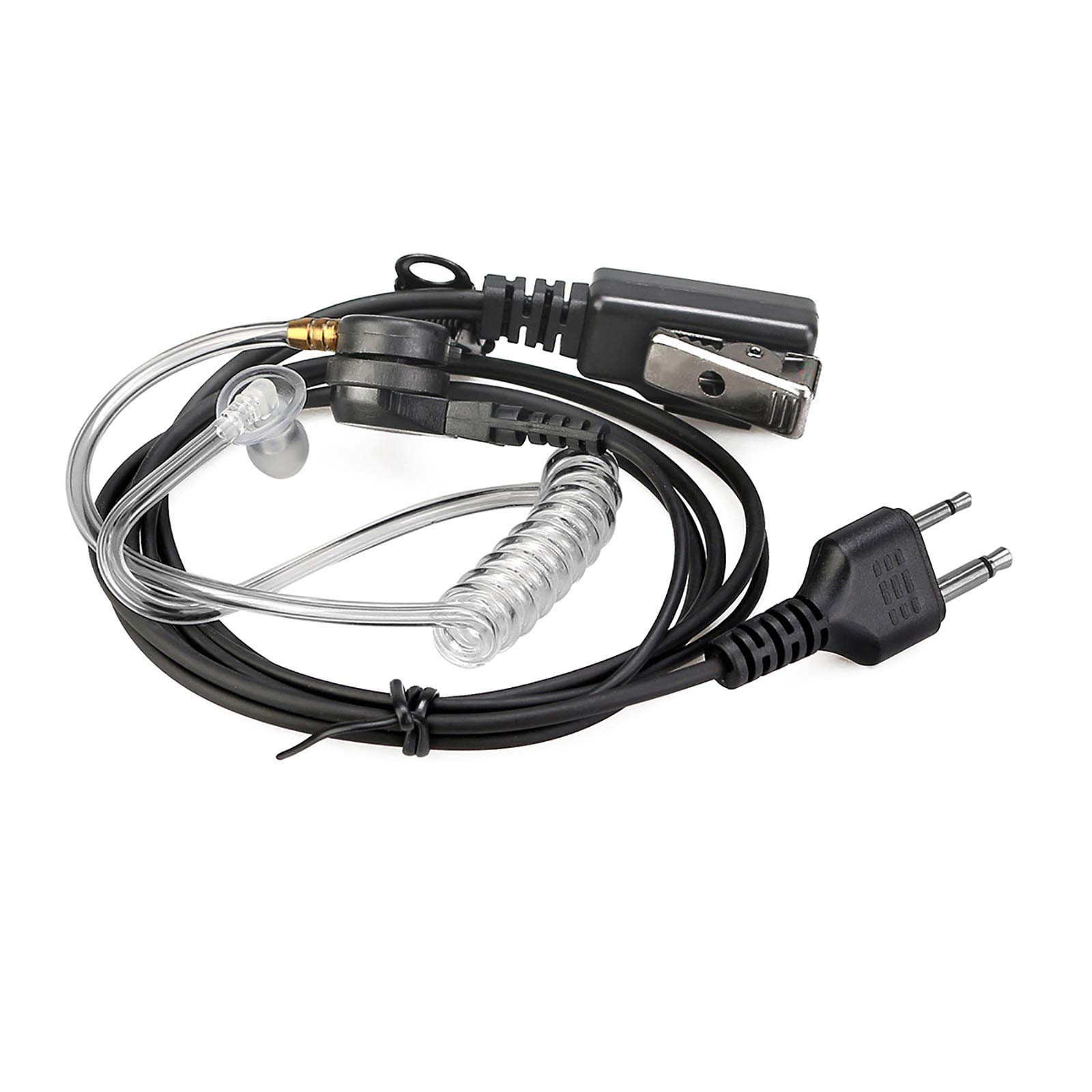 Retevis Walkie Talkie Headset with Coil Cord - Compatible with ICOM IC-F3 IC-F4S IC-F4TR - Covert Acoustic Tube Earpiece Headset with PTT Mic for Two Way Radio (1 Pack) - Perfect for Security, Construction & Outdoor Adventures