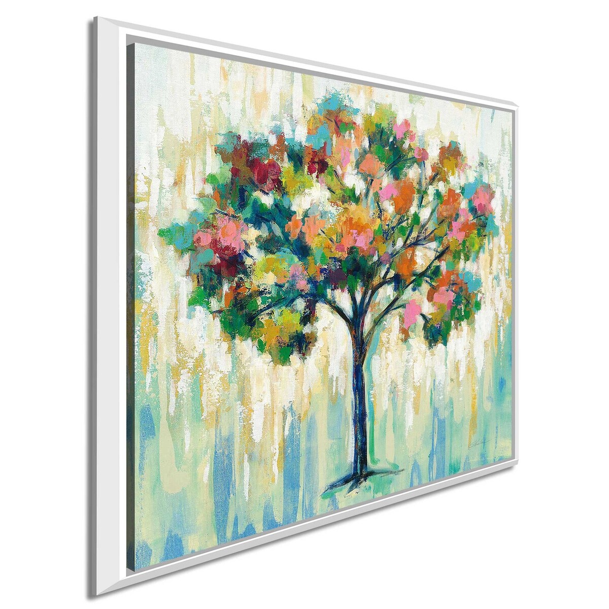 Blooming Tree Art Print on Floating Canvas - Elegant Home Decor for Living Room, Bedroom & Office