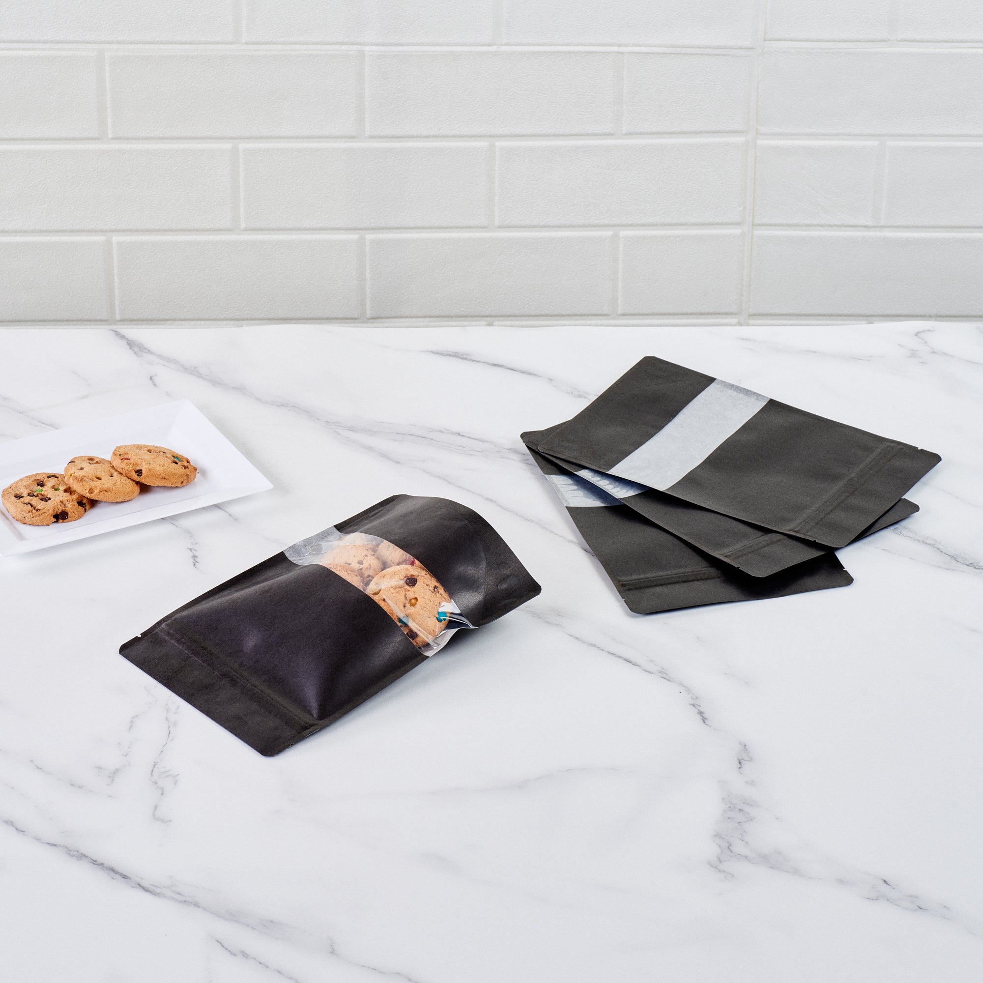 Heat Sealable Black Plastic Large Window Bags - 9