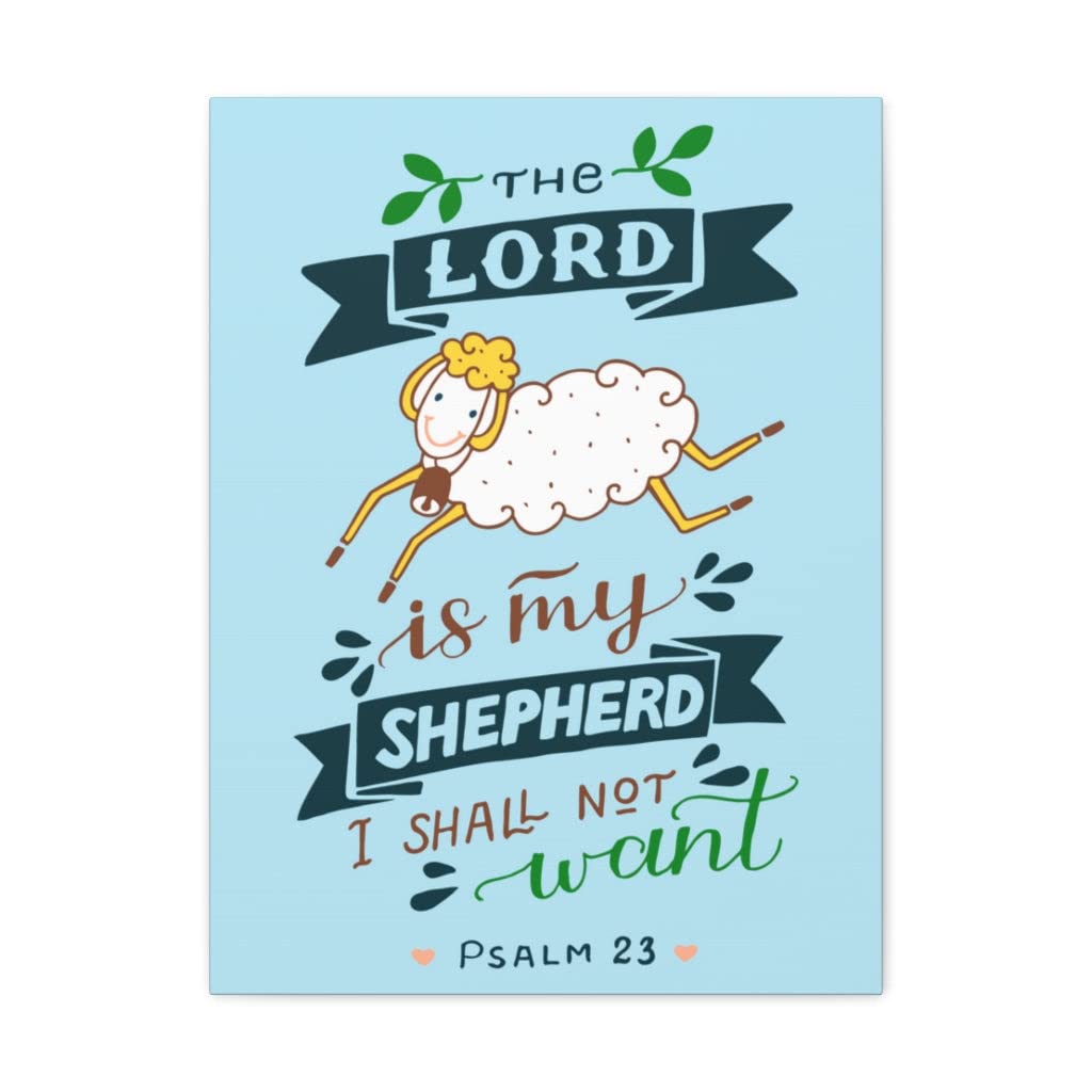 Christian Wall Art - The Lord is My Shepherd Psalm 23 Bible Verse Print - Scripture Wall Decor for Home, Church & Office - Ready to Hang Inspirational Gift