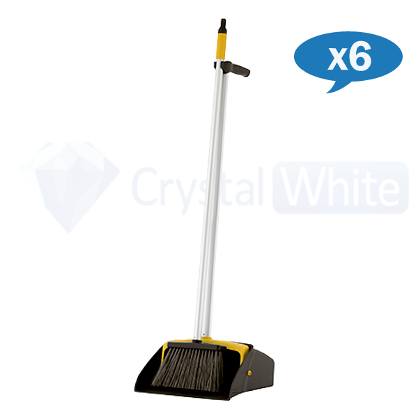 Oates Platinum Lobby Dustpan Set - Heavy Duty Commercial Cleaning Tool for Hotels, Offices & Schools - Durable Stainless Steel Dust Pan with Long Handle