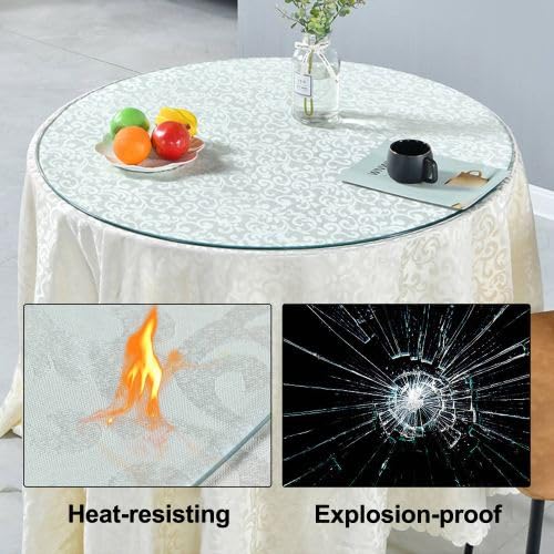 36 Inch Round Tempered Glass Table Top - 0.35