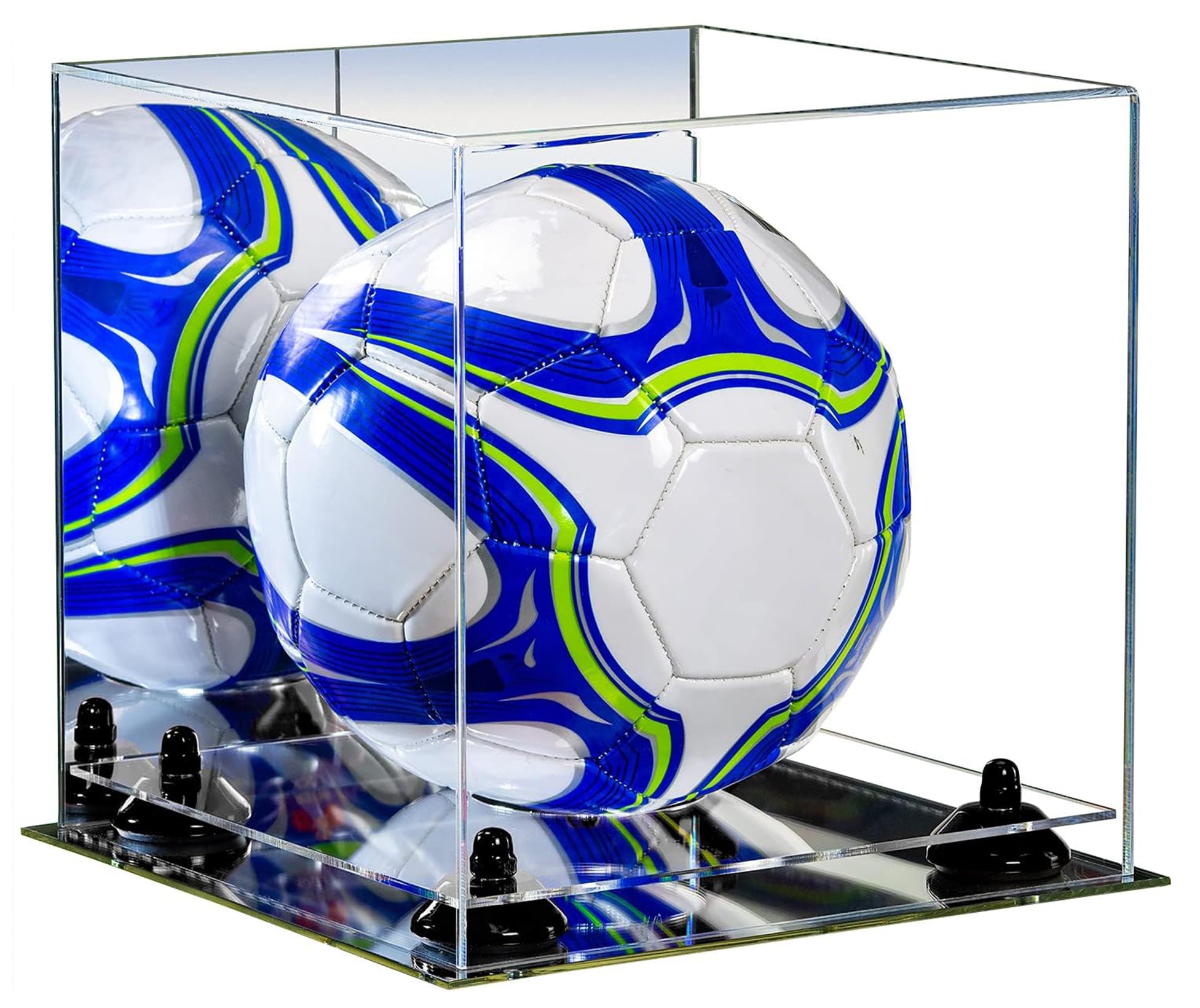 Acrylic Soccer Ball Display Case with Stand - Clear Protective Box for Collectibles & Memorabilia - Perfect for Home, Office, or Sports Room Decor