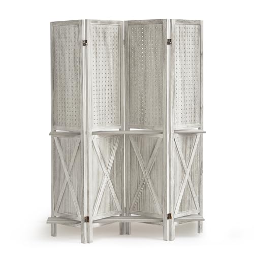 4 Panel With Shelf-white