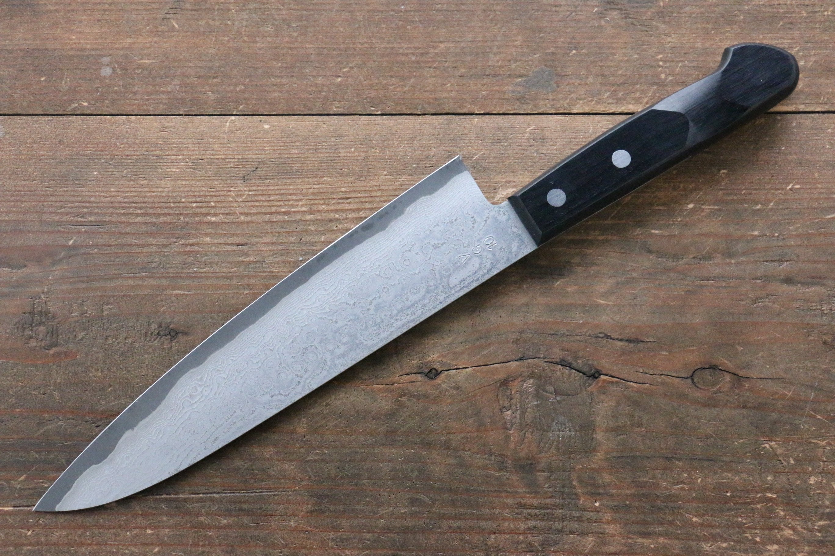 Premium Nao Yamamoto VG10 Black Damascus Gyuto Chef Knife 200mm - High Carbon Stainless Steel Blade with Black Pakka Wood Handle - Perfect for Sushi, Meat Cutting, and Professional Kitchen Use