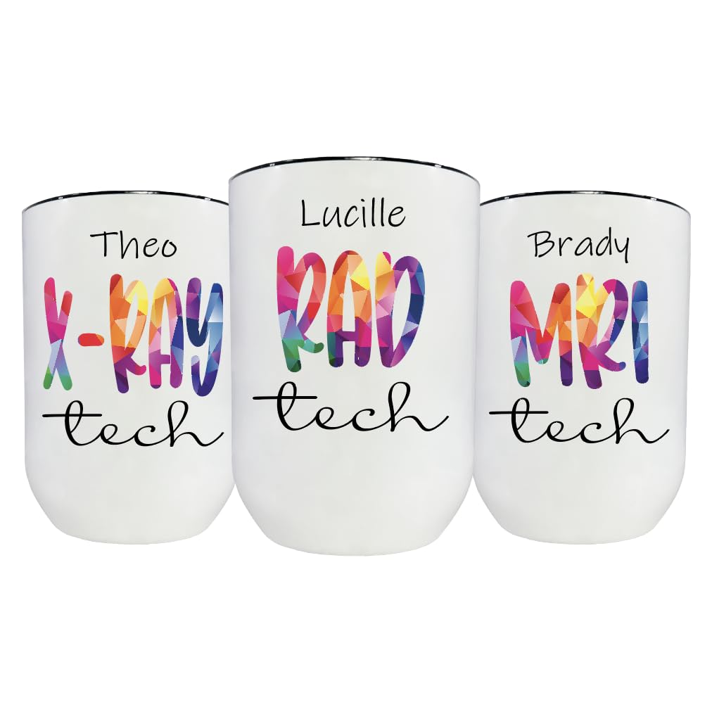 AVITO Personalized Radiologist Tumbler - 12 oz Stainless Steel Wine Cup with Lid & Straw - Vacuum Insulated for Hot/Cold Drinks - Perfect Gift for Doctors, Nurses & Medical Professionals