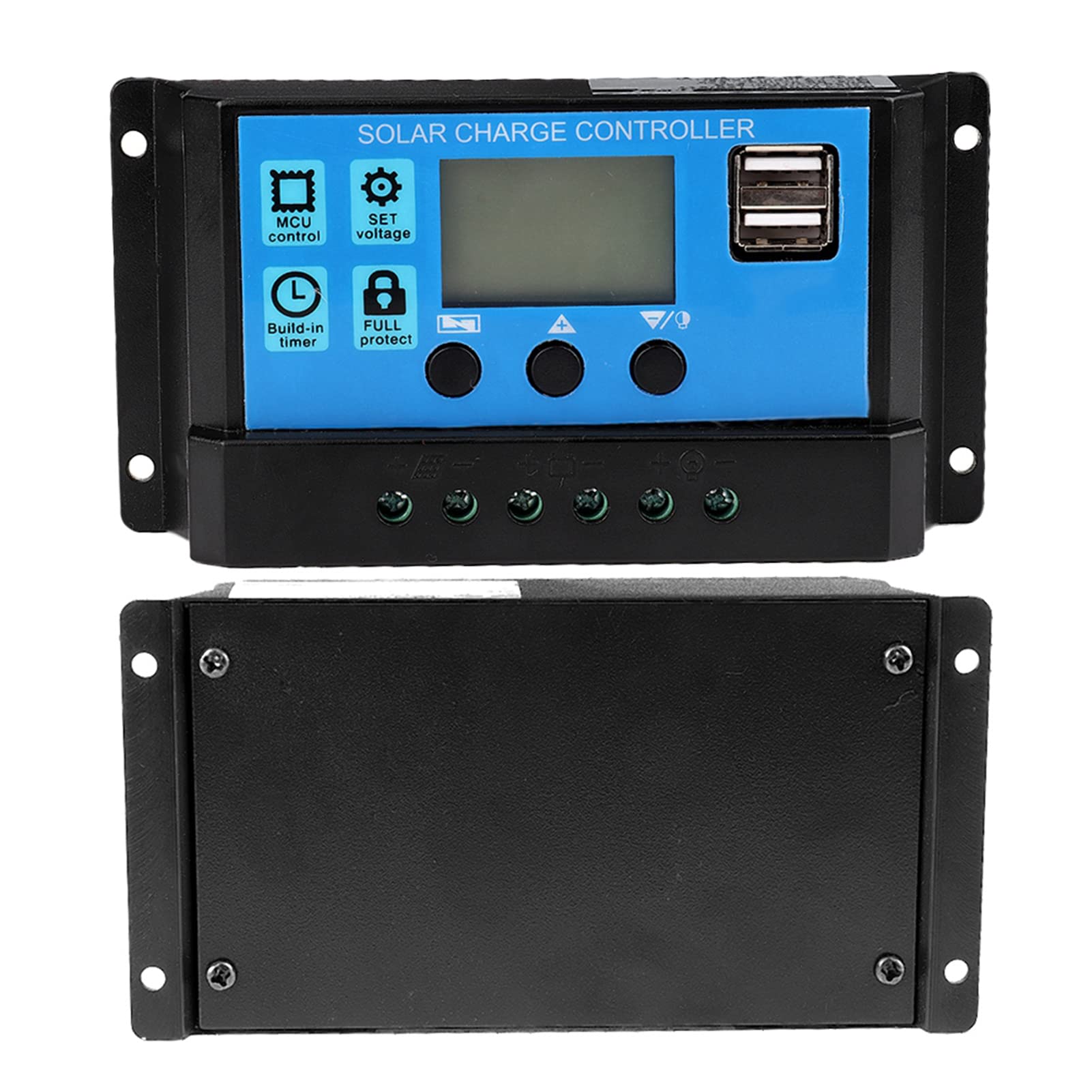 60A 12V/24V PWM Solar Charge Controller for RV, Boat, Off-Grid System - Auto Adjustable 10A-50A MPPT Solar Panel Regulator for Home, Camping, Marine Use