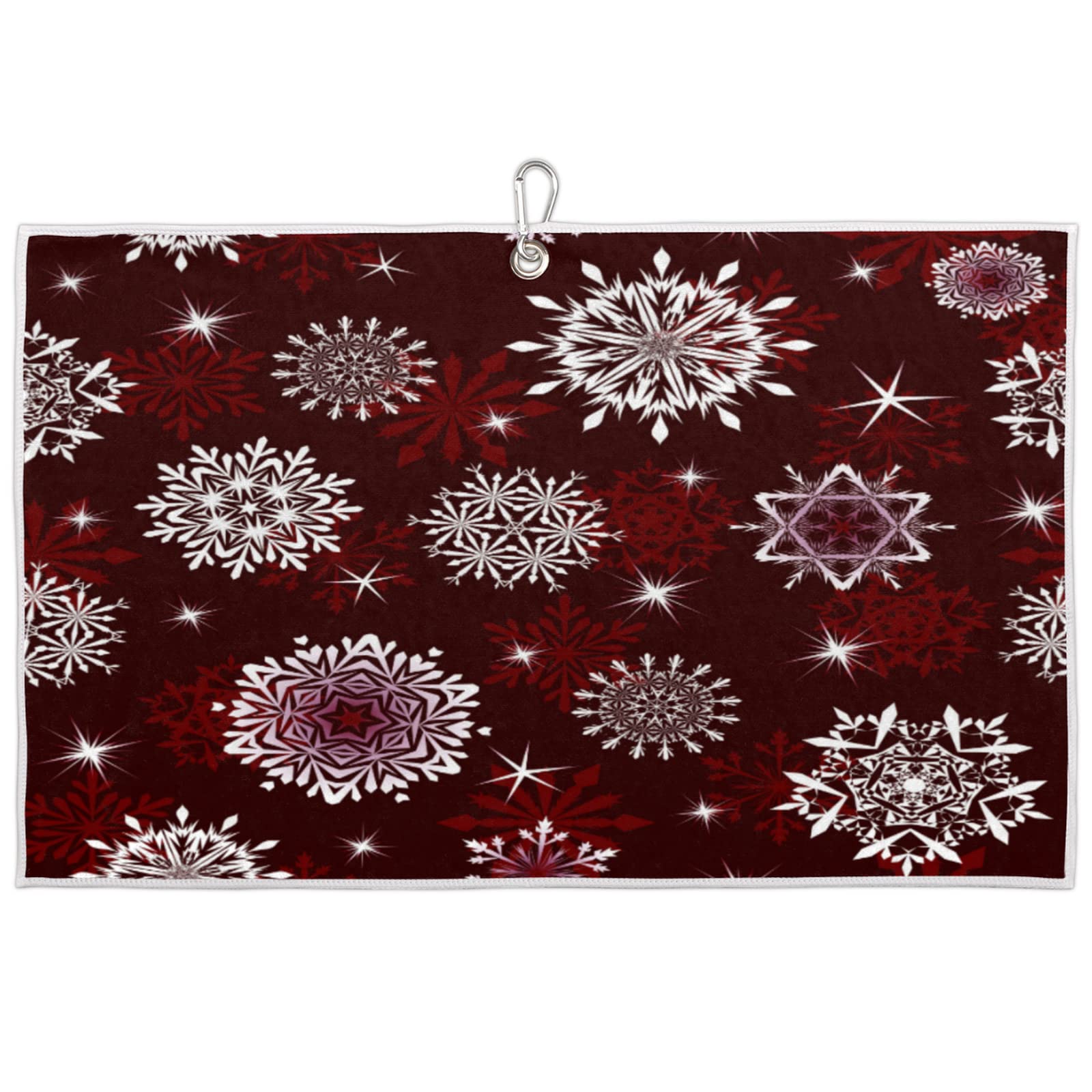 Christmas Snowflake Microfiber Golf Towel - Quick-Drying, Breathable & Lightweight for Golf, Yoga, Workout & Running - Machine Washable Portable Sports Towel - Perfect for Holiday Games, Gym Sessions & Outdoor Activities