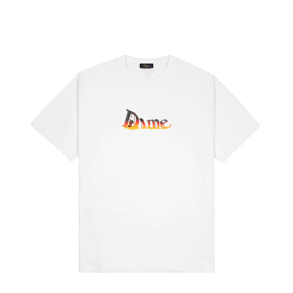 Dime Classic Skynet T-Shirt for Men - 100% Cotton Comfort Fit Crewneck Tee (White) - Casual Streetwear & Everyday Wear