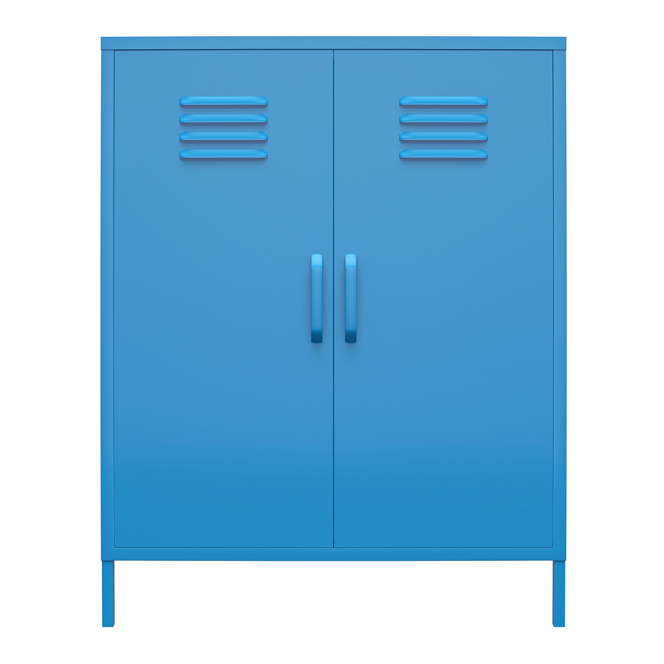 Novogratz Cache 2-Door Metal Locker Storage Cabinet in Blue - Stylish Home & Office Organization Solution for Bedroom, Dorm, or Entryway