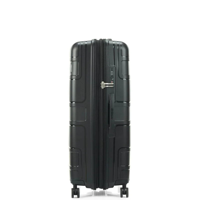 American Tourister Light MAX 3-Piece Luggage Set (Large, Medium, Small) - Black | Perfect for Family Travel, Business Trips & Weekend Getaways