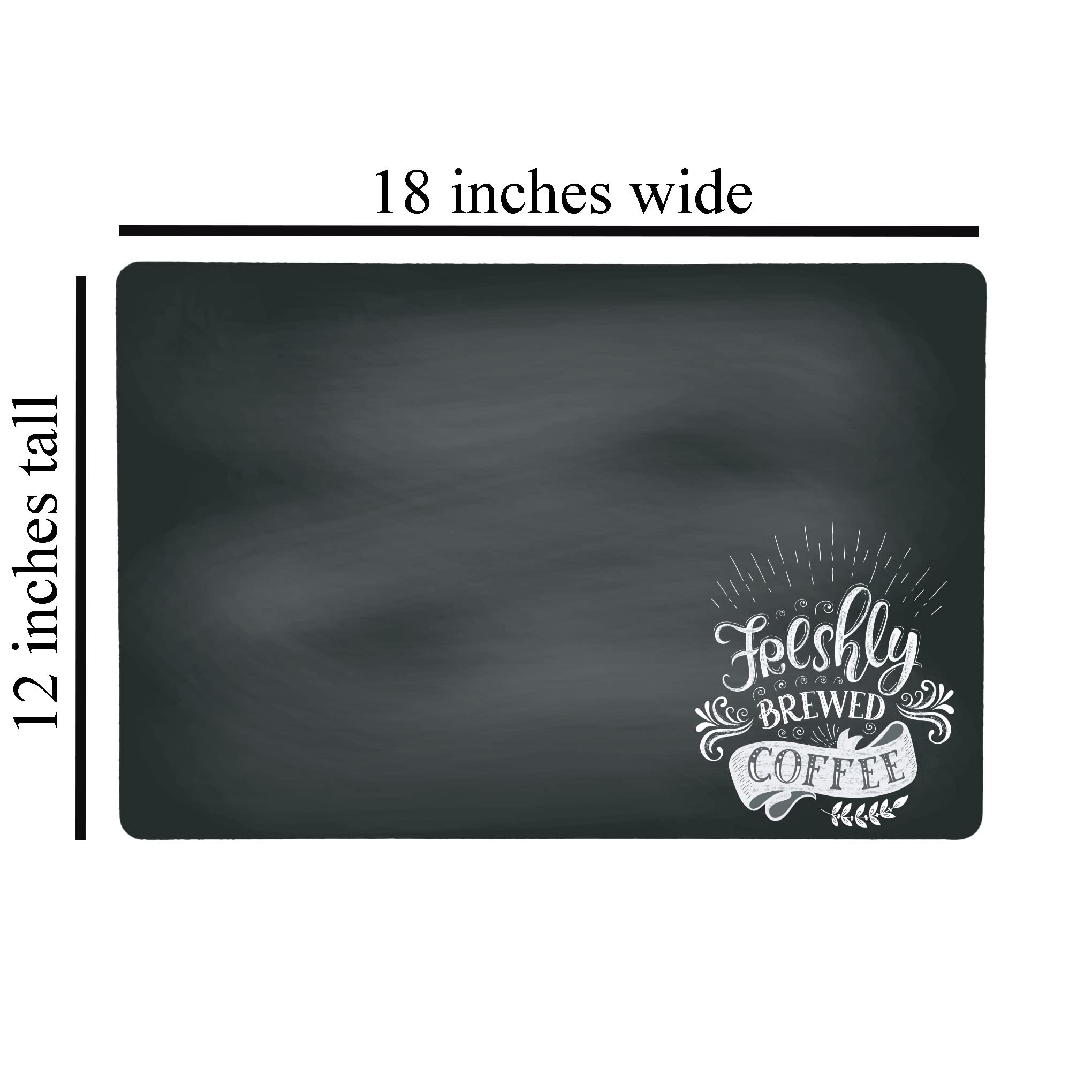 Washable Chalkboard Placemat for Coffee Maker & Espresso Machine - Spill-Proof Coffee Bar Mat - USA Made (12