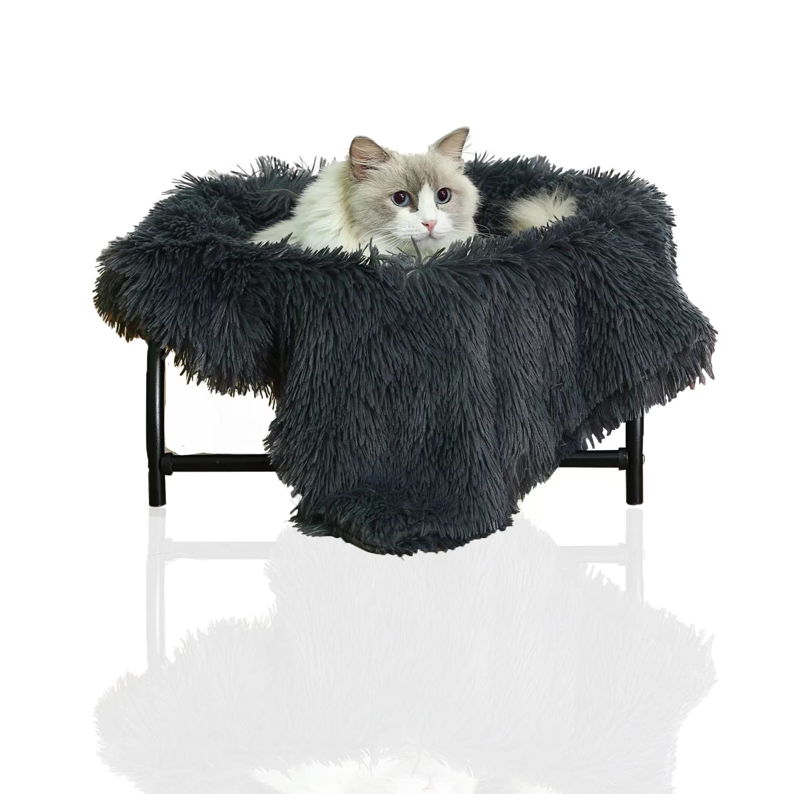 **JUNSPOW Cat Bed Hammock with Pet Blanket Set - Soft & Cozy Dog & Cat Bed Blanket for Indoor & Outdoor Use - Perfect for Lounging, Sleeping & Travel**