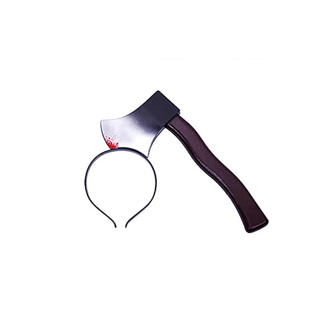 4 Pack Halloween Horror Headbands with Zombie Weapon Cosplay Tattoo Stickers - Scary Head Accessories for Halloween Parties, Cosplay Events & Horror Theme Costumes (One Size Fits All)