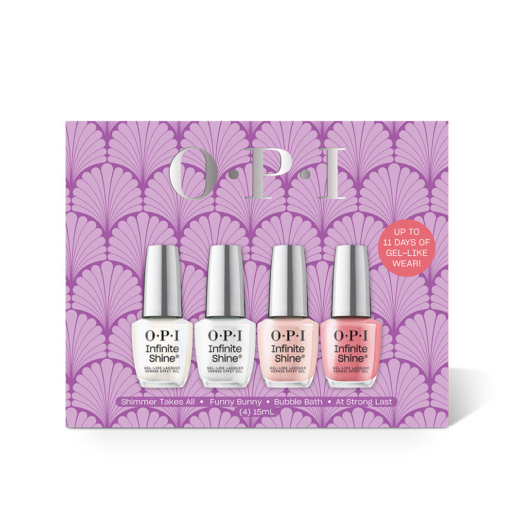 OPI Infinite Shine Long-Lasting Nail Polish Quad Pack - 4 Premium Gel-Like Colors for Salon-Quality Manicures at Home | Perfect for Parties, Weddings & Everyday Wear