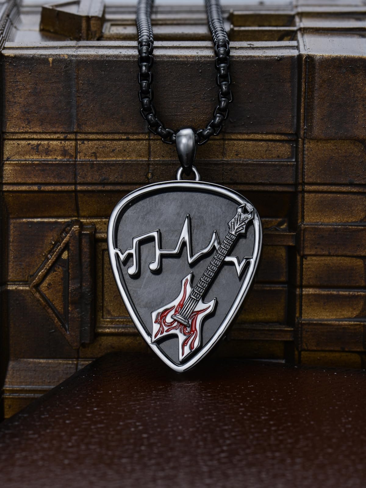 Dorunmo Sterling Silver Personalized Soundwave Guitar Pick Holder Necklace - Custom Music Pendant for Guitarists & Musicians - Perfect Gift for Christmas, Birthdays & Music Lovers - Great for Performances, Practice & Everyday Wear