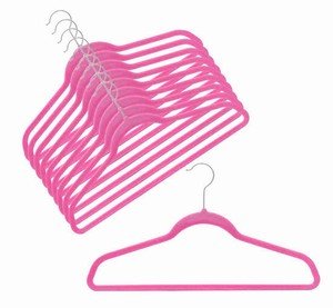 Ultra-Slim Velvet Shirt & Pant Hangers - 100-Pack in Hot Pink - Space-Saving Closet Organizers for Wardrobe & Travel