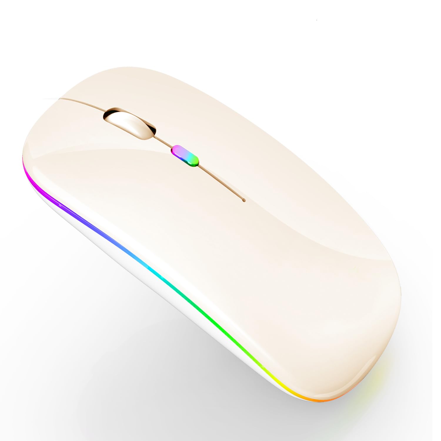 Wireless Bluetooth Mouse for Laptop, MacBook, iPad, PC - Compatible with MacBook Air/Pro, Windows, Chromebook (Cream White) - Perfect for Office Work, Online Classes & Travel Use