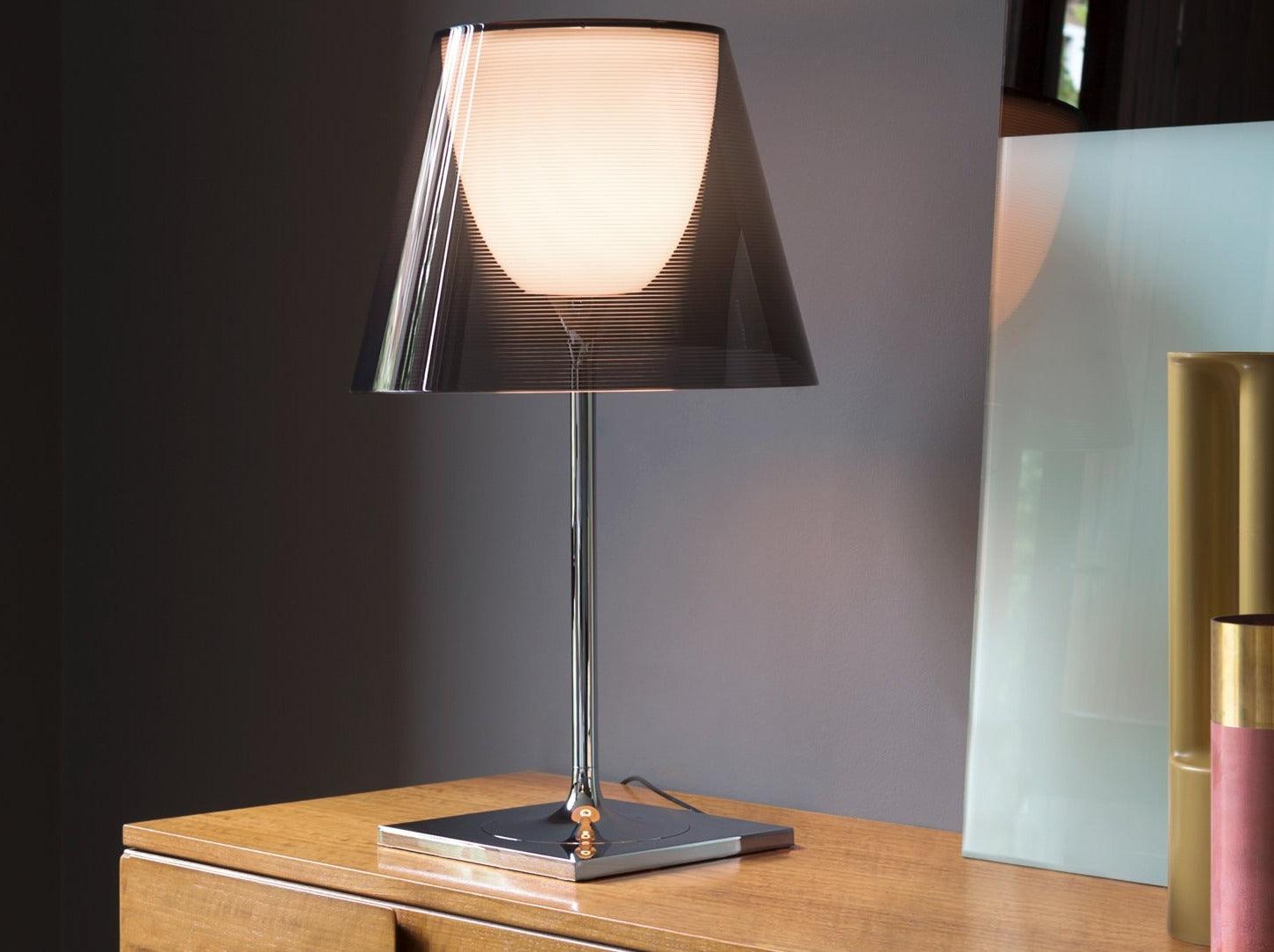 Chrome Prism Table Lamp - Modern LED Nightstand Light for Bedroom, Living Room, Office - Dimmable & Energy Efficient Decorative Lighting