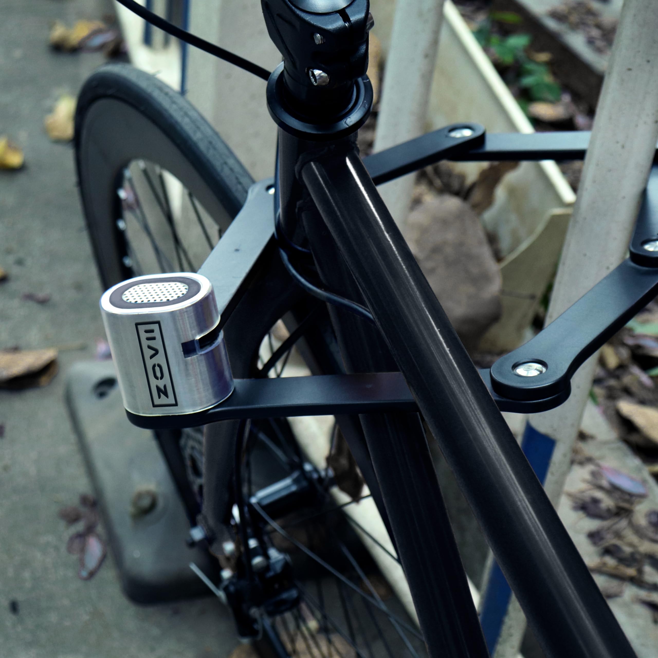 ZOVII Heavy Duty Folding Bike Lock with 120dB Alarm - Anti-Theft Security for Bicycles, Scooters, E-Bikes & Motorcycles | Includes Mounting Bracket | Compact Foldable Design with Key Entry | Perfect for Urban Commuting, Campus Security & Outdoor Adventures