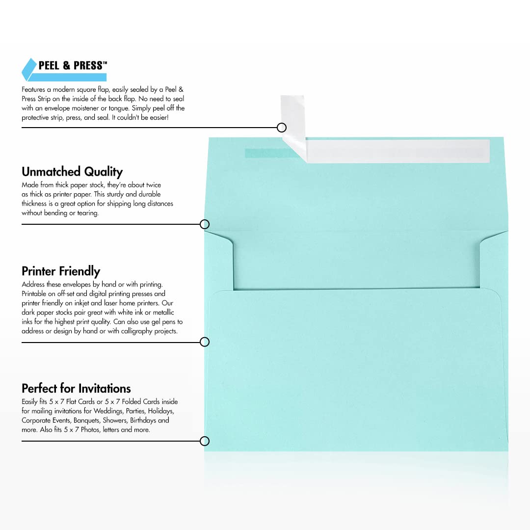LUXPAPER A7 Printable Invitation Envelopes - 80 lb. Seafoam Green, 5.25