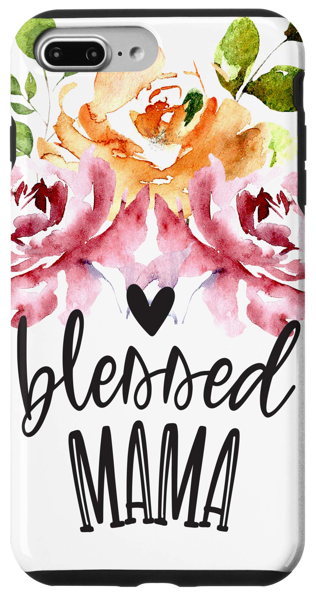 Blessed Mama iPhone 7 Plus/8 Plus Floral Watercolor Phone Case - Perfect Mother's Day Gift for Mom - Ideal for Everyday Use, Special Occasions & Photo Keepsakes