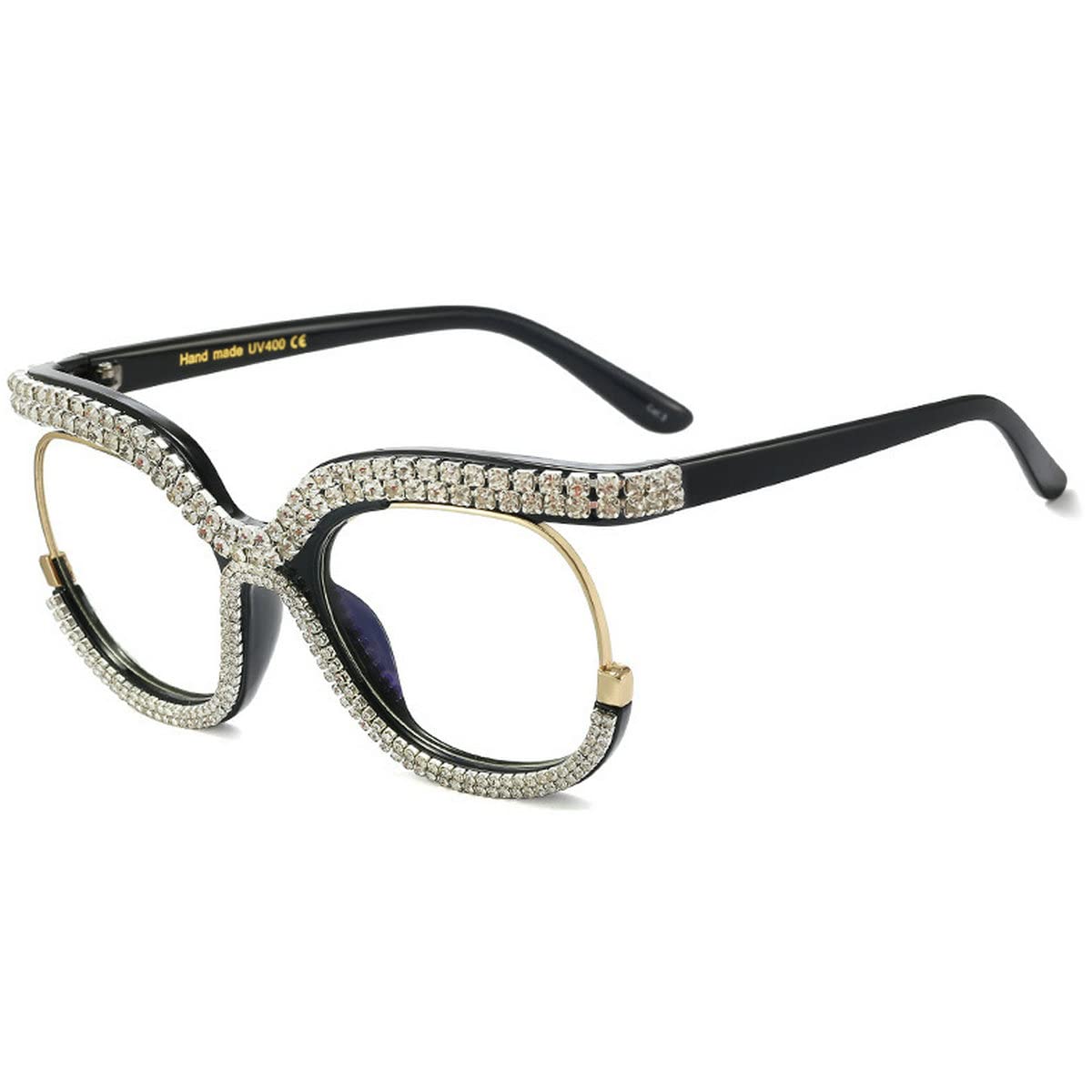 Sparkling Rhinestone Women's Bifocal Reading Glasses with Photochromic Lenses & Oversized Metal Frame - Fashionable Eyewear for Reading, Computer Work, and Outdoor Activities