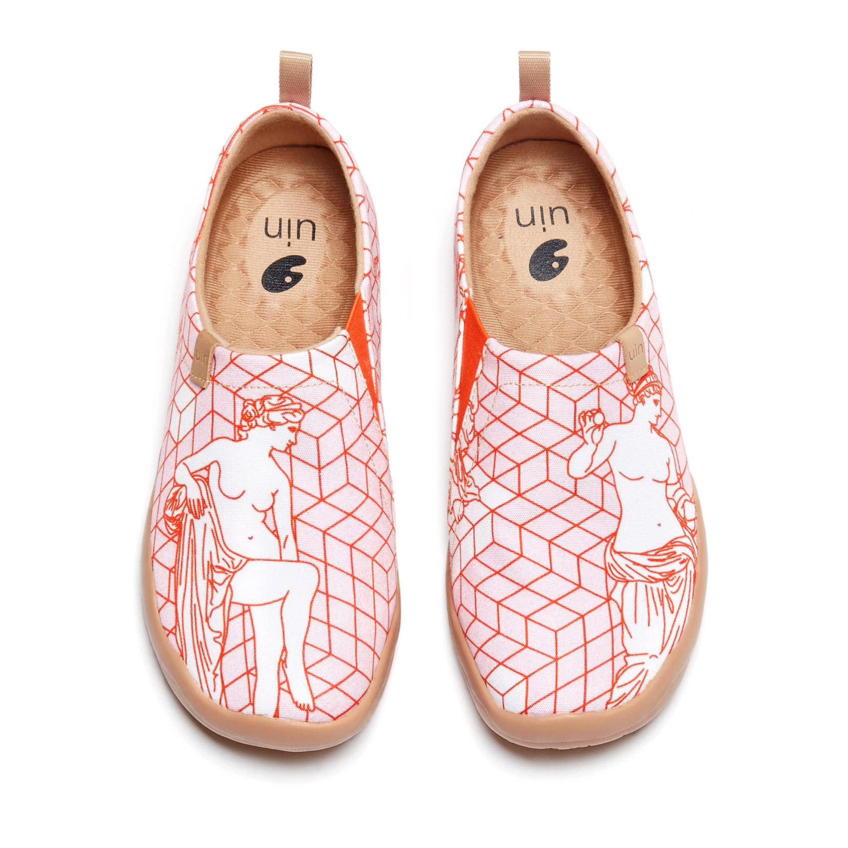 UIN Women's Slip On Sneakers - Casual Knit Loafers with Artistic Painting, Soft Comfort Walking Shoes for Women | Perfect for Work, Travel & Everyday Wear