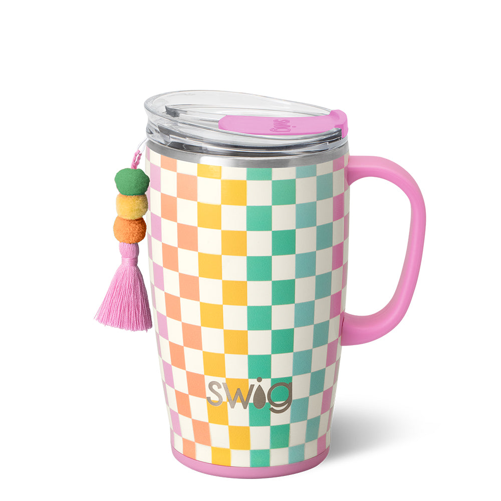 Check Mate 18oz Travel Mug - Insulated Stainless Steel Coffee Thermos with Leak-Proof Lid - Perfect for Commuting, Hiking & Office Use