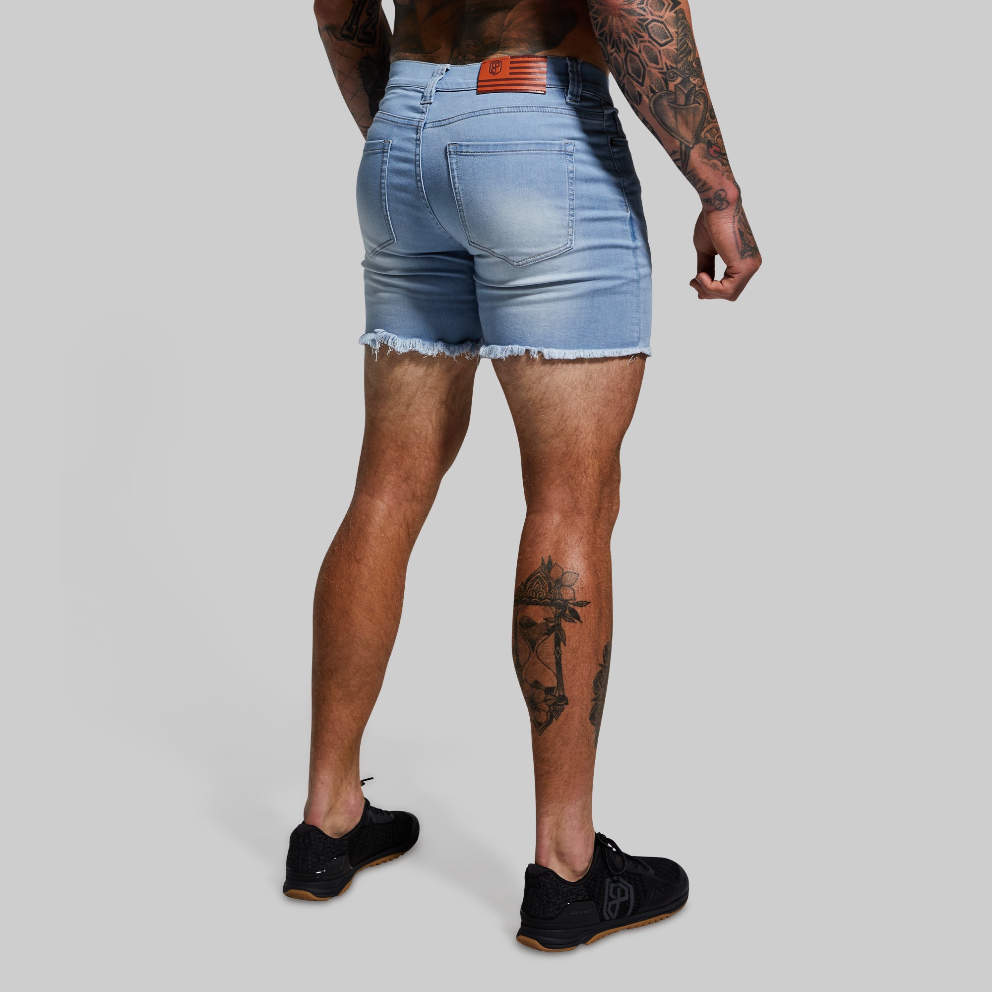 Stretchy Denim Jorts for Women - Light Wash Distressed High Waisted Jean Shorts | Comfortable & Flexible for Summer, Beach, Casual Outfits