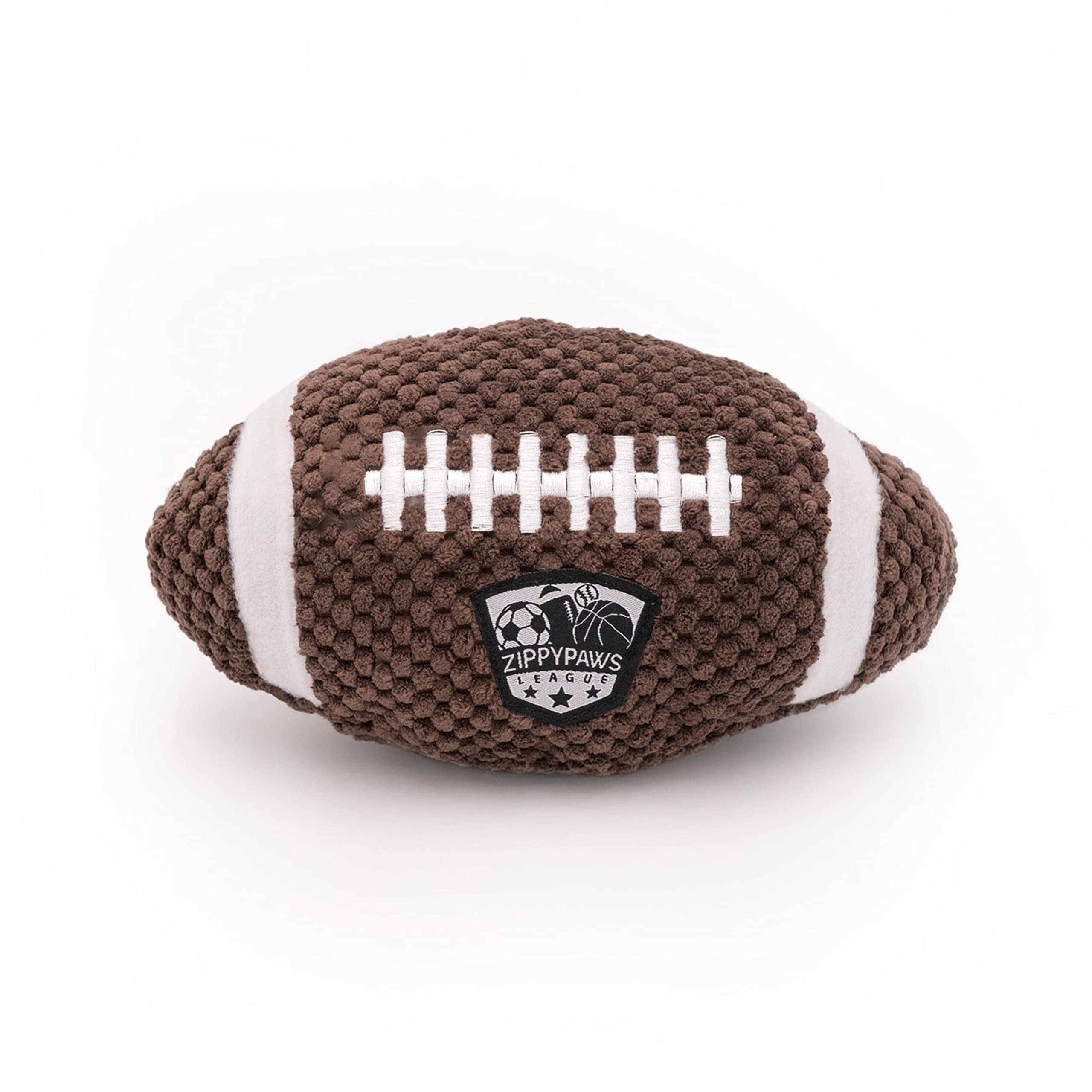 ZippyPaws Plush Football Dog Toy - Squeaky Balls for Small to Large Dogs, Perfect for Indoor & Outdoor Fetch Play