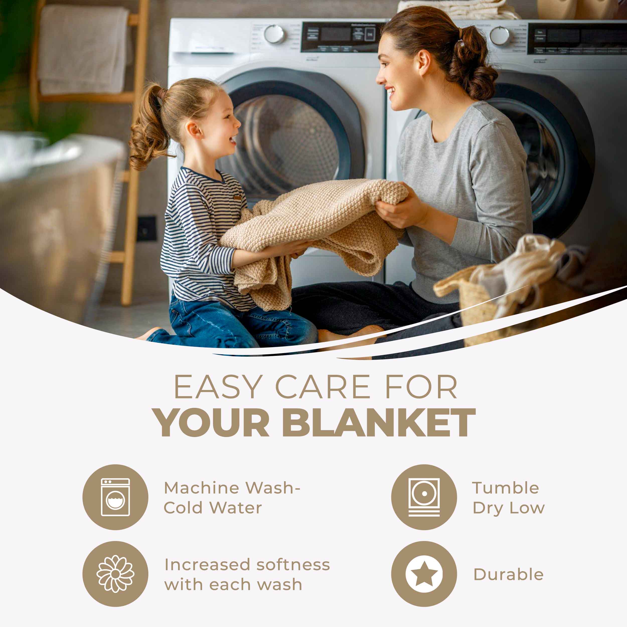 Premium Cotton All-Season Diamond Pattern Bed Blanket & Sofa Throw - Soft Cozy Blanket for Bedroom, Living Room, Travel and Gift Giving