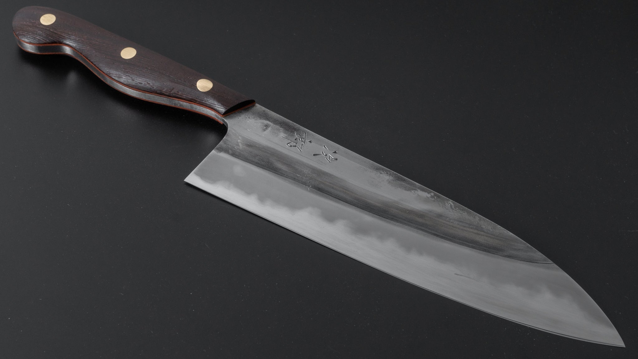 Premium Jiro Tsuchime Yo Gyuto 210mm Japanese Chef Knife with Tagayasan Handle - Perfect for Sushi, Meat Cutting & Professional Kitchen Use