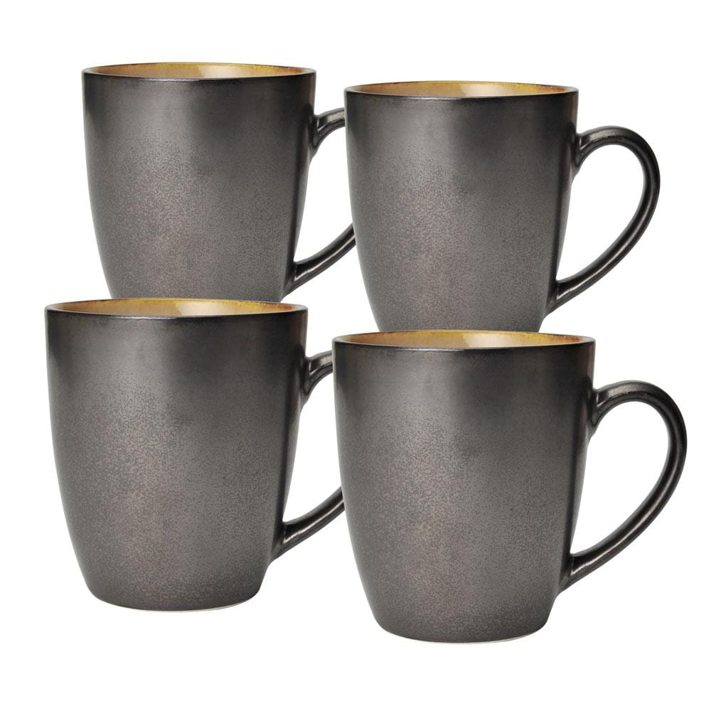 Premium Sandstone Coffee Mugs Set of 4 - Handcrafted Stoneware Cups for Tea, Espresso & Hot Beverages - Perfect for Home, Office & Outdoor Camping Use