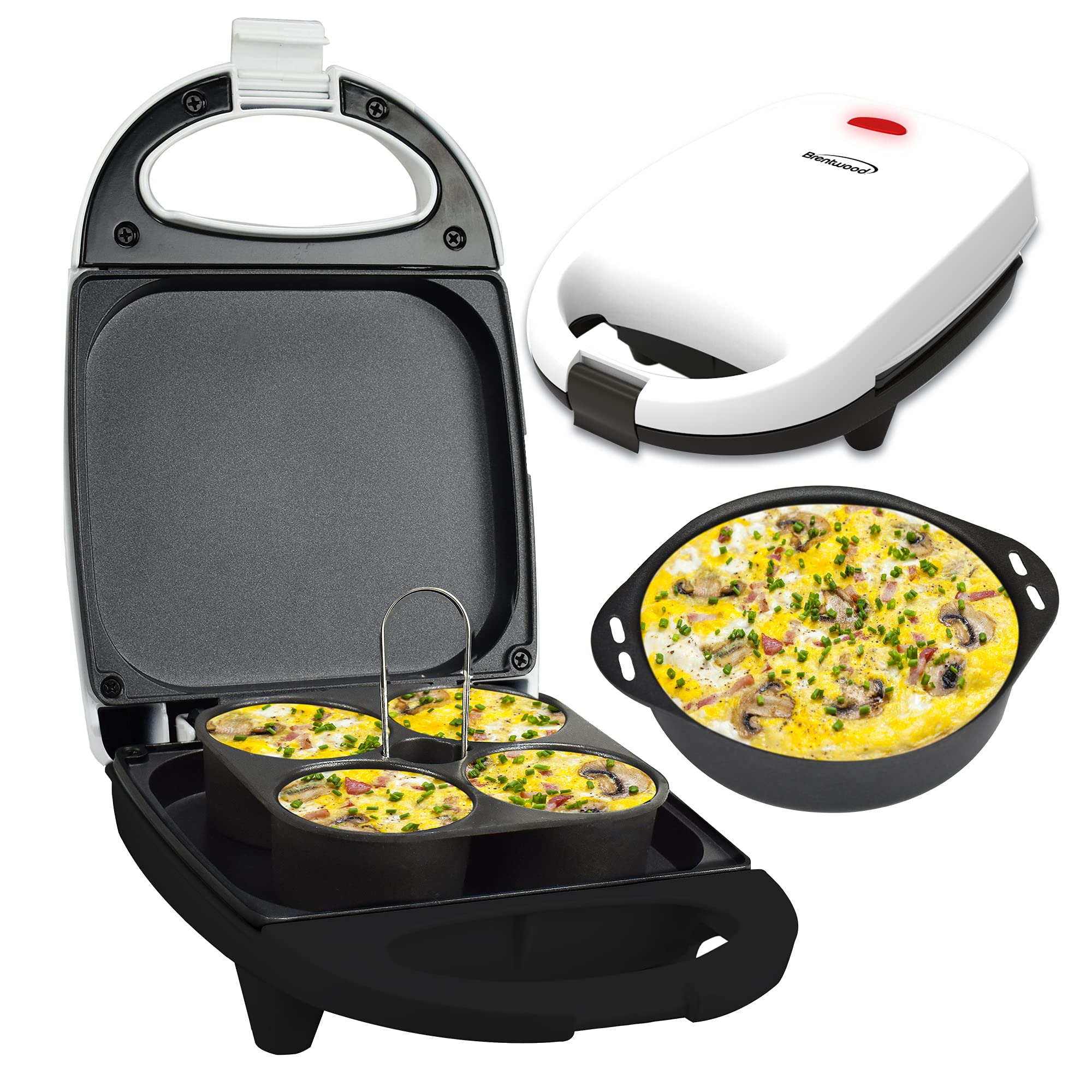 Brentwood TS-256W Electric Egg Cooker - Fast & Easy Hard Boiled, Poached, Scrambled Eggs - Perfect for Breakfast, Meal Prep & Keto Diet (White)
