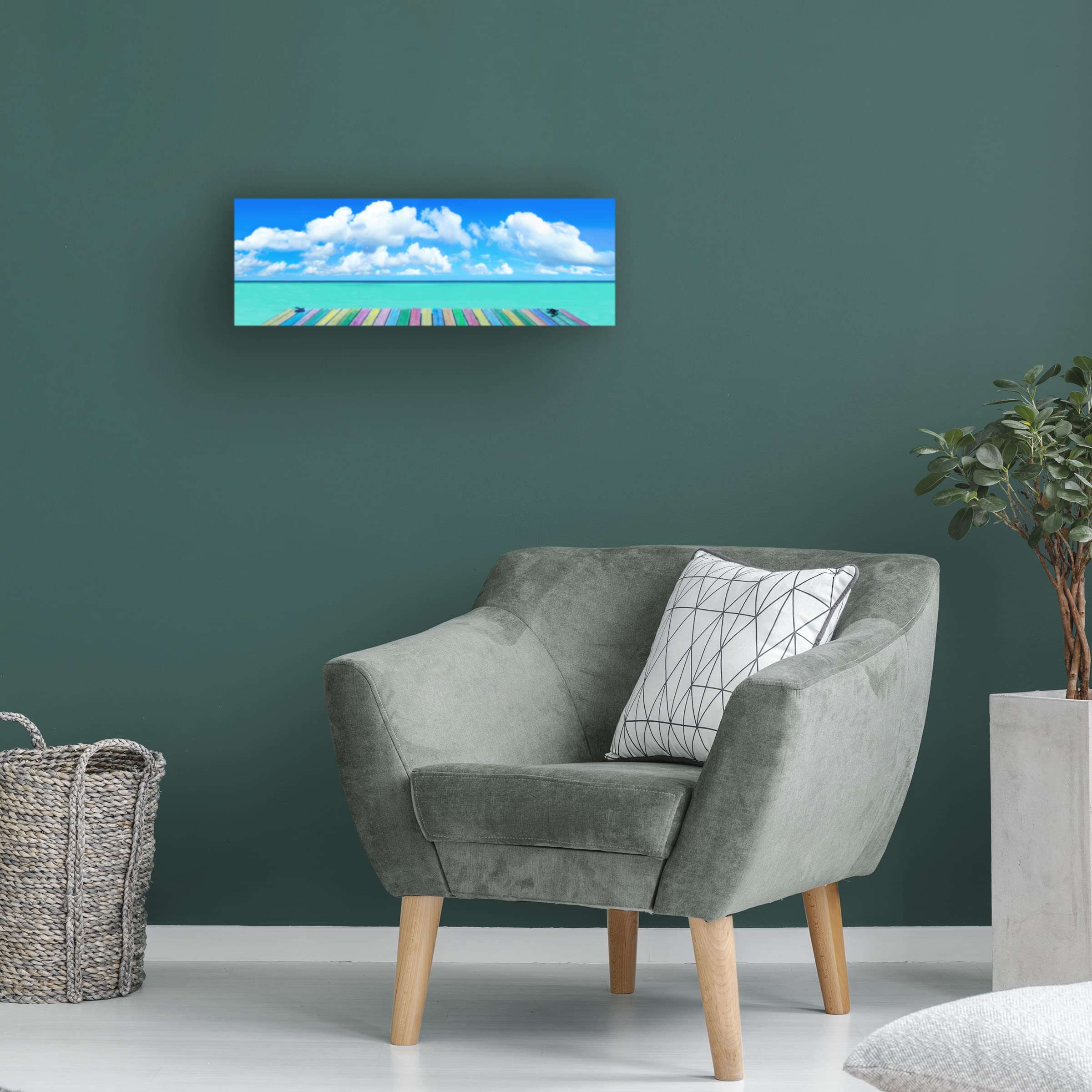Jack Reed 'Rainbow Deck' Canvas Art Print - 16x47 Inches Modern Wall Decor for Living Room, Bedroom & Office | Trademark Fine Art Collection