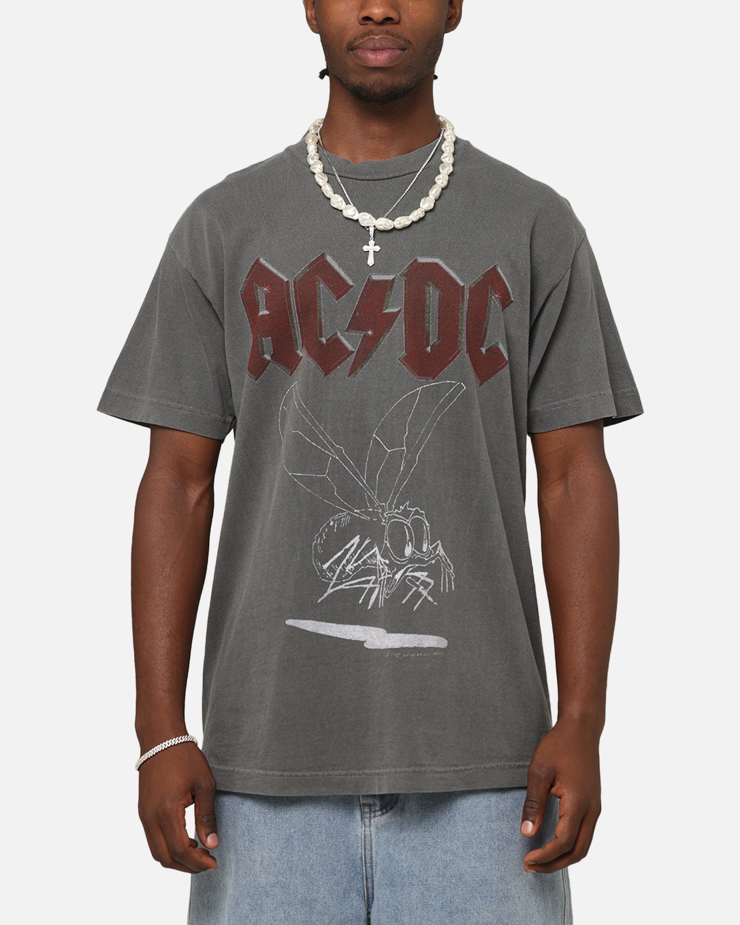 AC/DC Fly On The Wall Tour Vintage T-Shirt - Faded Black Band Tee for Rock Music Fans | Perfect for Concerts, Parties & Casual Wear