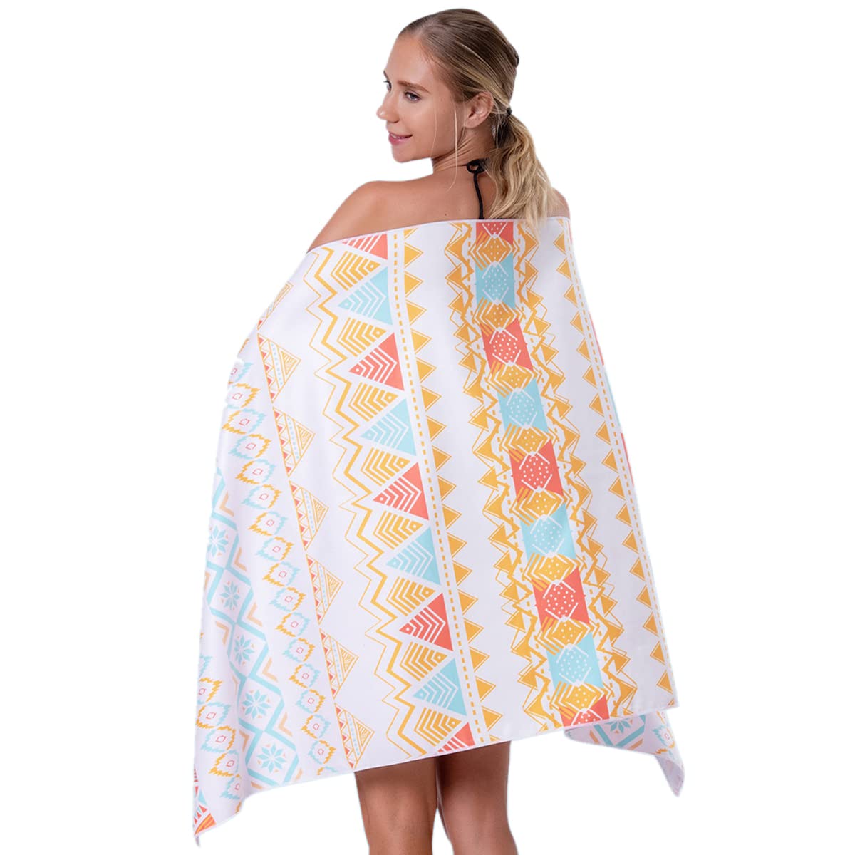 Premium Microfiber Beach Towel - Quick Dry, Large 80x160cm, Lightweight Striped Design for Swimming, Travel & Gym - Perfect for Adults, Women, Men & Kids at Beach, Pool, Camping & Outdoor Activities