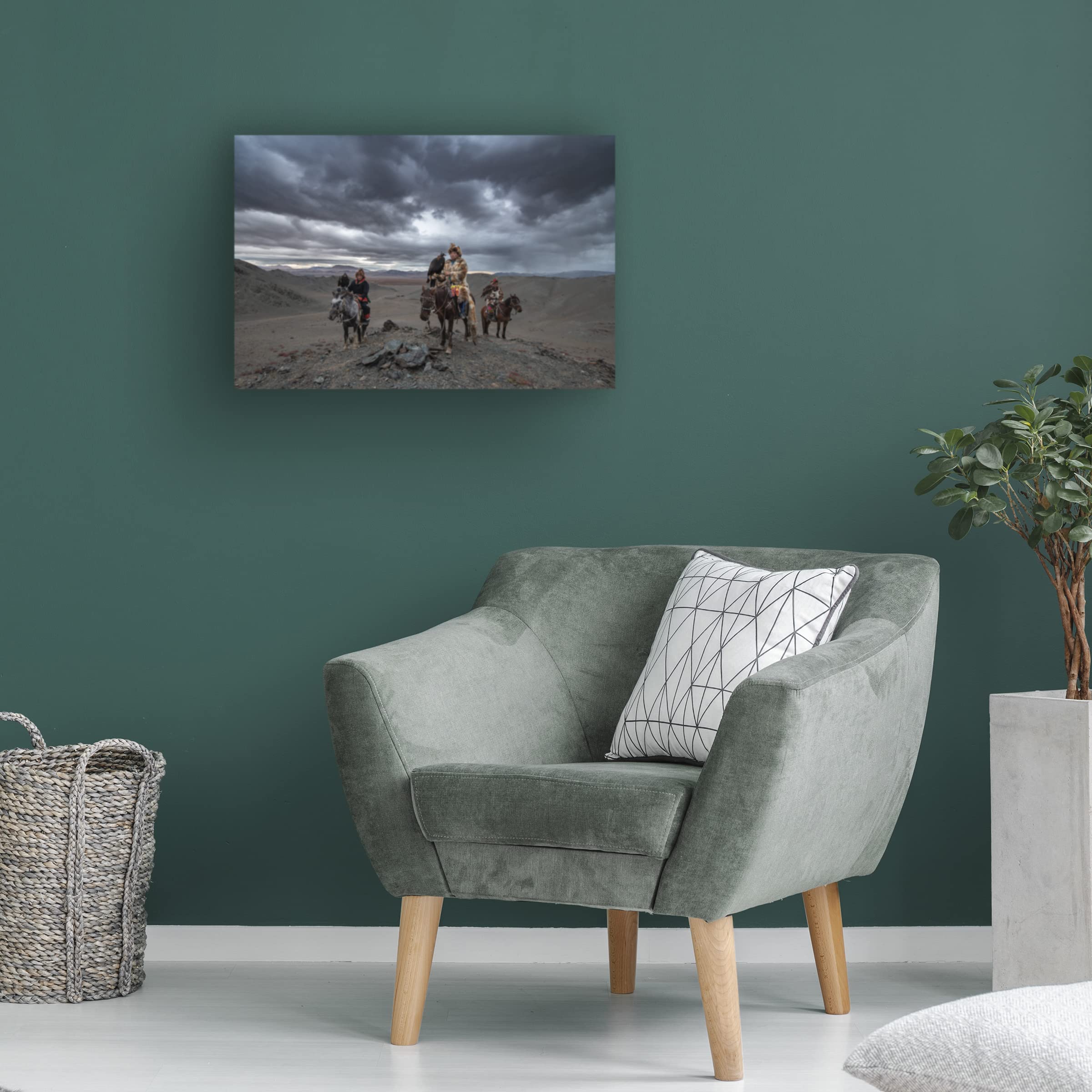 Trademark Fine Art 'The Hunters' Canvas Wall Art by Marc Pelissier - Premium Wildlife Painting for Living Room, Office & Home Decor