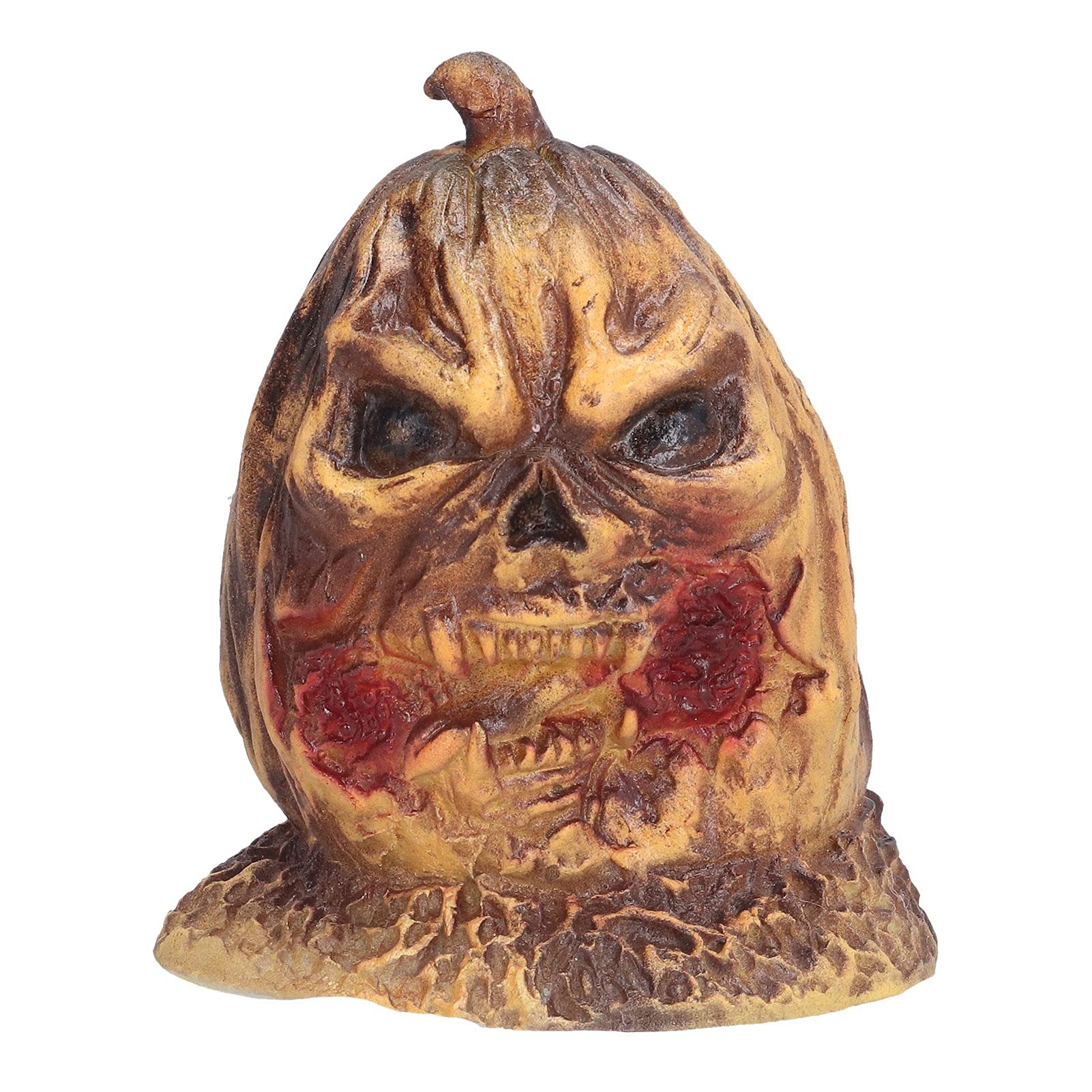 Zerodis Scary Halloween LED Lights - Glow in The Dark Resin Pumpkin Head Figurine for Indoor Outdoor Halloween Decorations, Home Party & Haunted House Decor