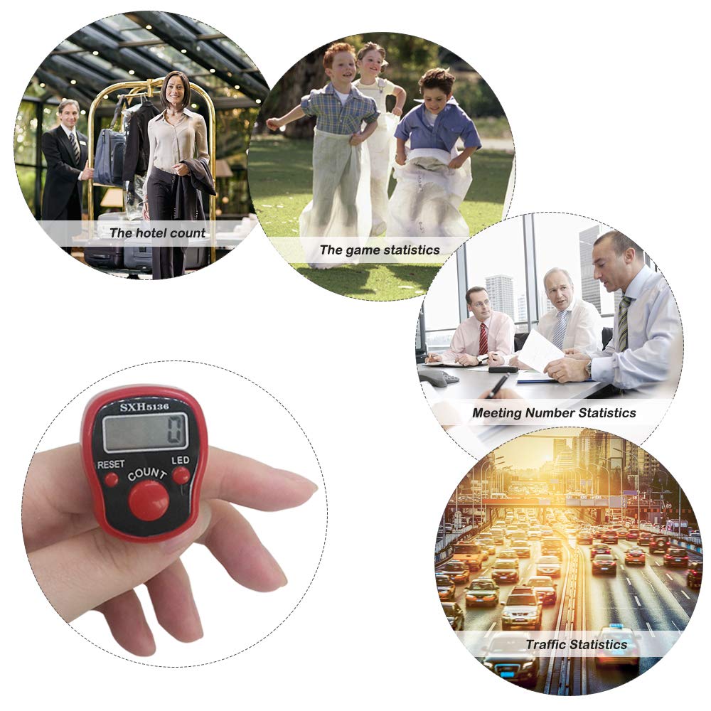 AFUNTA 7-Pack Digital LED Finger Counter for Sports & Events