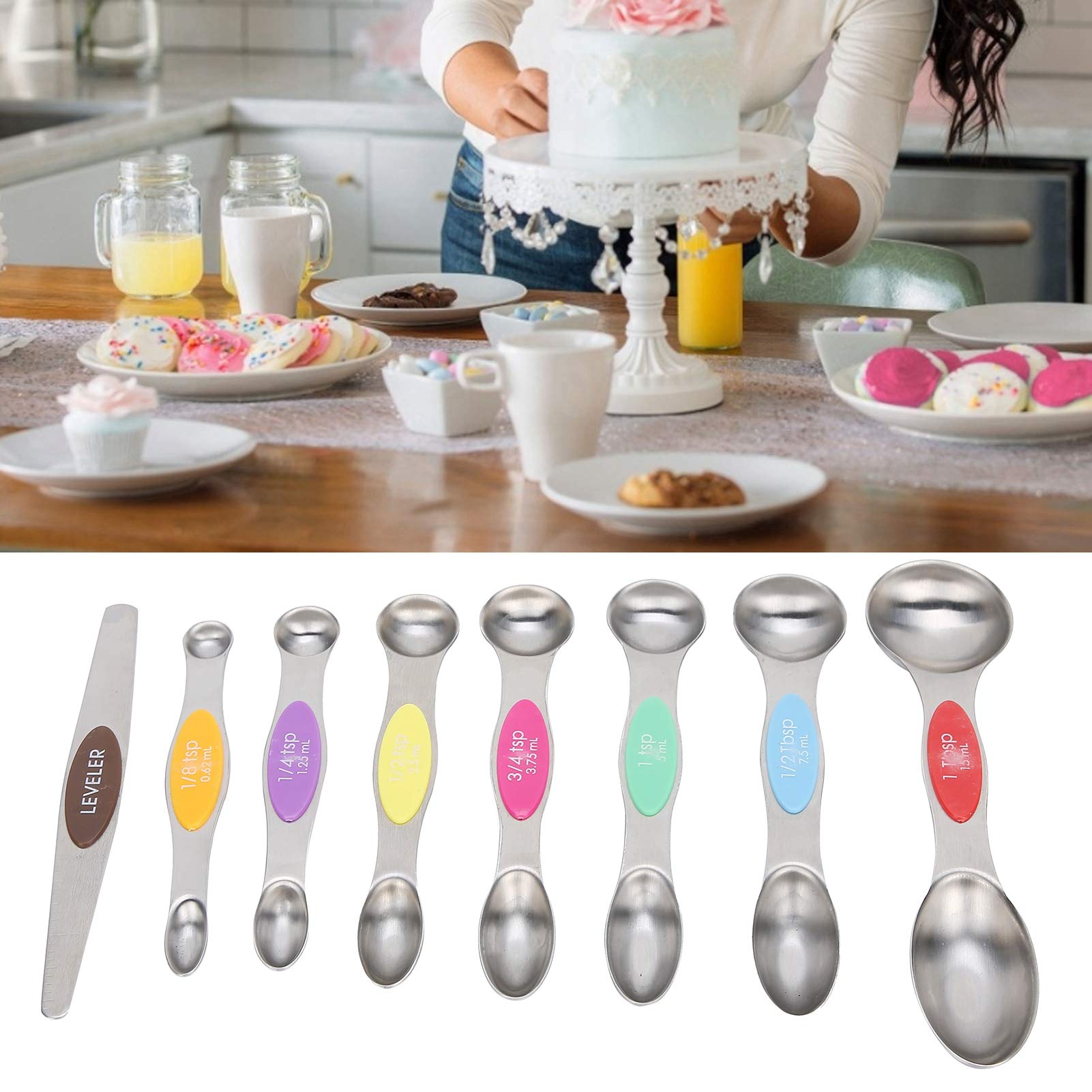 Premium Stainless Steel Measuring Spoons Set - Small Kitchen Utensils for Baking, Cooking & Meal Prep | Ideal for Home, Restaurant & Professional Chefs | Accurate Measuring for Dry & Liquid Ingredients