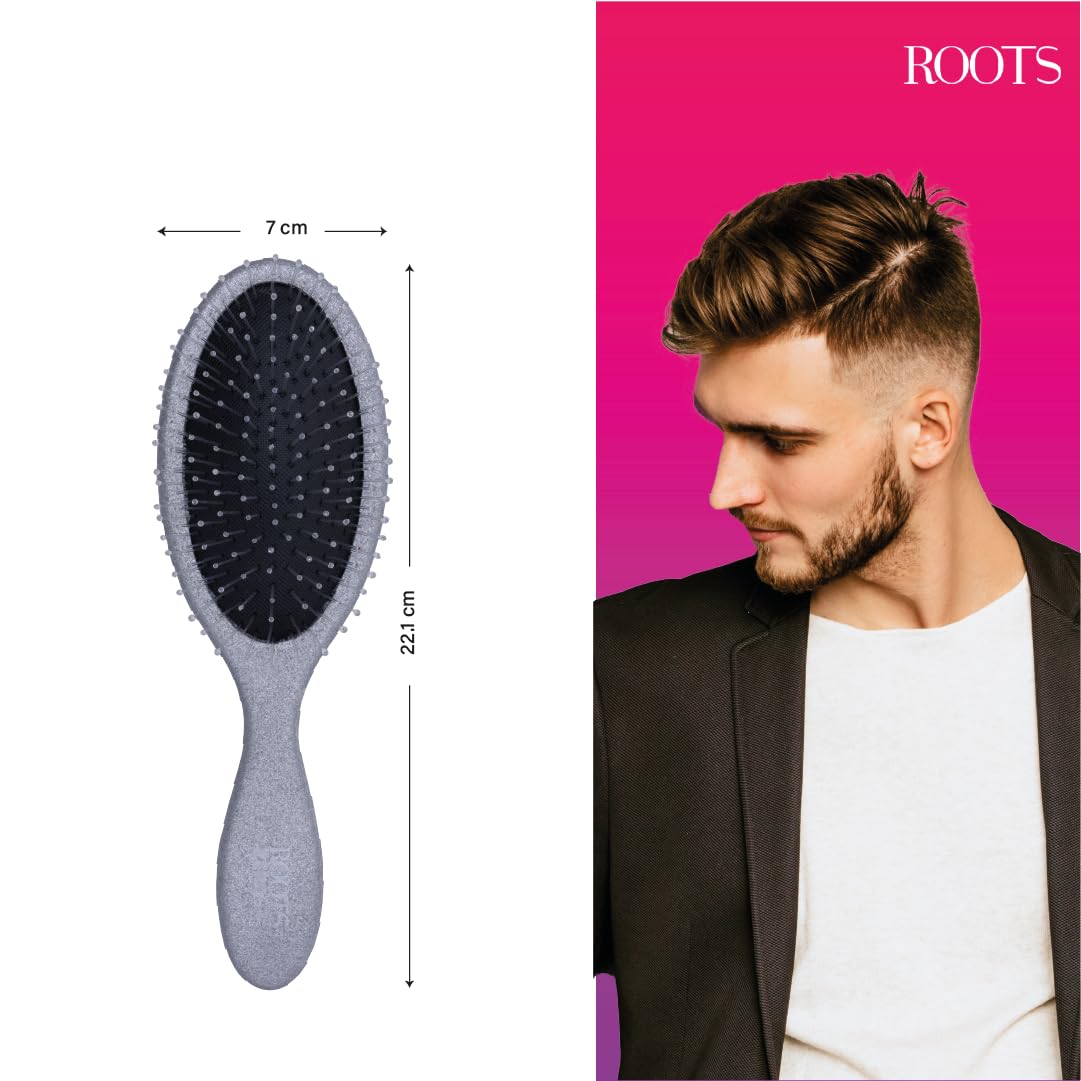Zero Tangle Oval Hair Brush with Rounded Ball Tip Bristles - Unisex Eco-Friendly Detangling Hairbrush for Hair Growth & Scalp Massage - Flexi Cushion Design - Perfect for Daily Styling, Salon Use & Travel - Pack of 1 (RZTO-SG)
