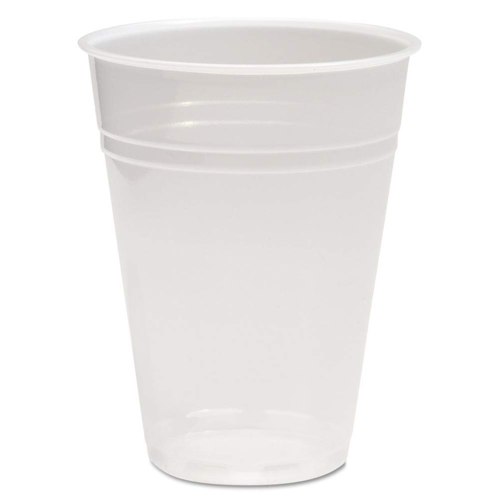 Boardwalk TRANSCUP9CT 9oz Translucent Plastic Cold Cups - 100 Pack (25 Bags/Carton) - Perfect for Parties, Restaurants, and Beverage Service